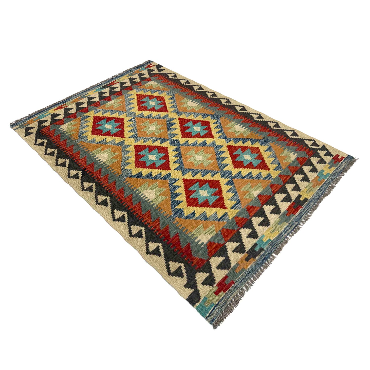 Handmade Vegetable Kelim 3' 3" x 5' 1" (ft) - No. R37876