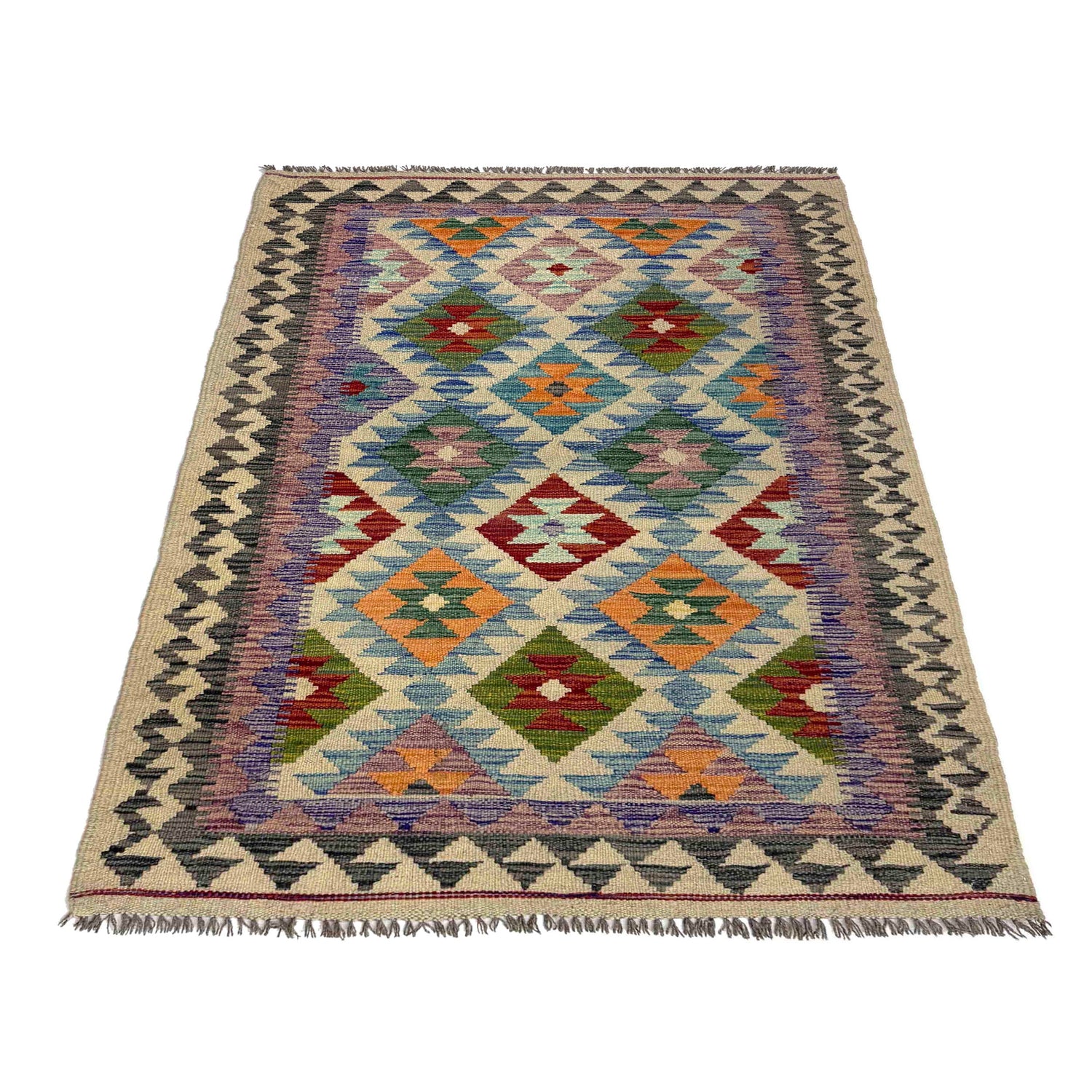 Handmade Vegetable Kilim 3' 5" x 5' 5" (ft) - No. R37882