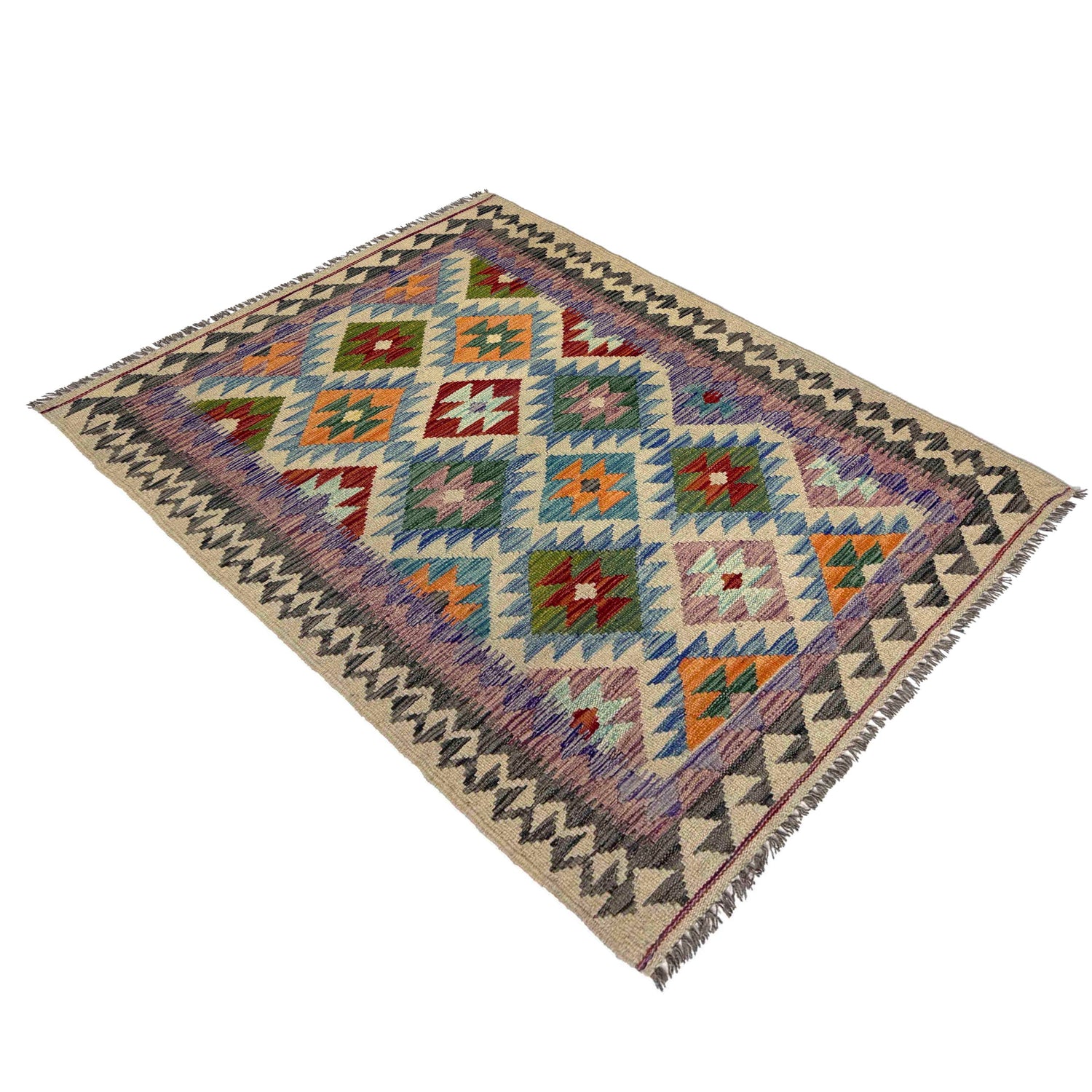 Handmade Vegetable Kilim 3' 5" x 5' 5" (ft) - No. R37882