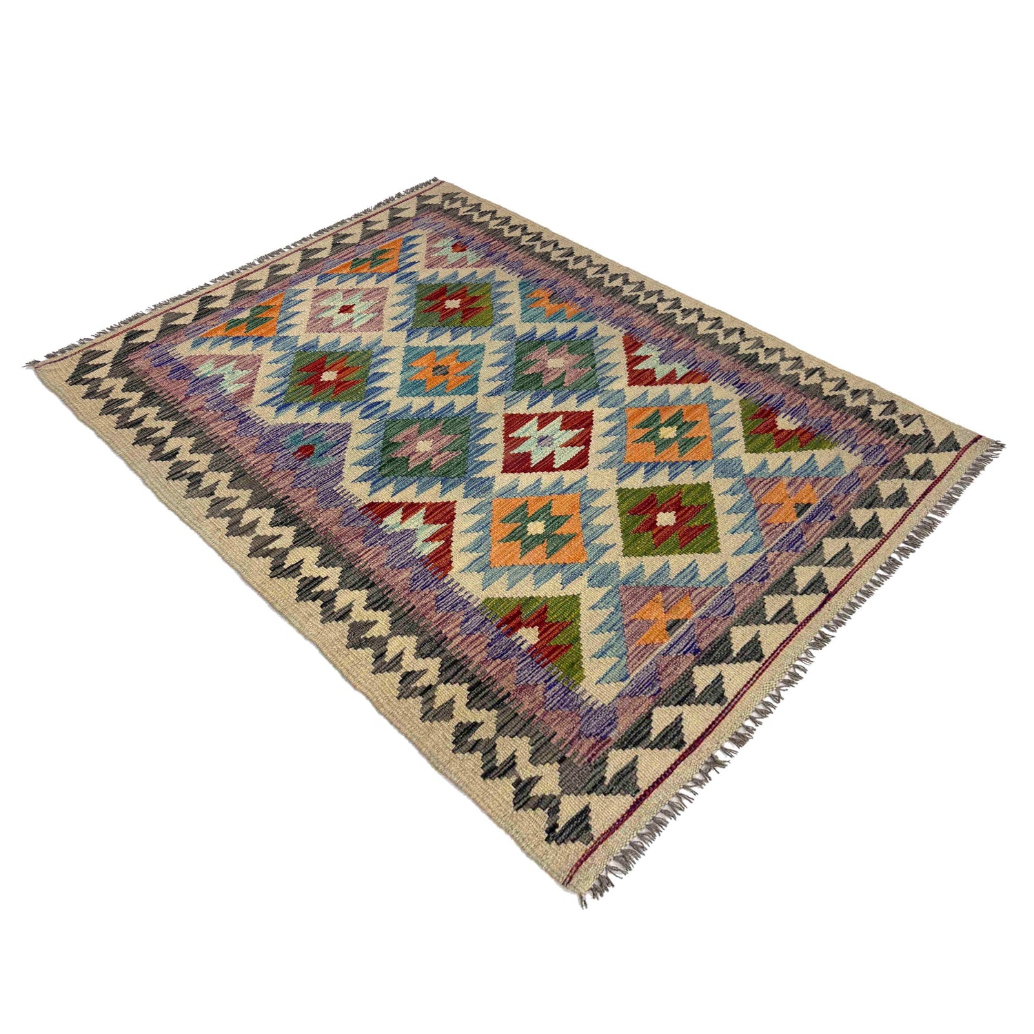 Handmade Vegetable Kilim 3' 5" x 5' 5" (ft) - No. R37882