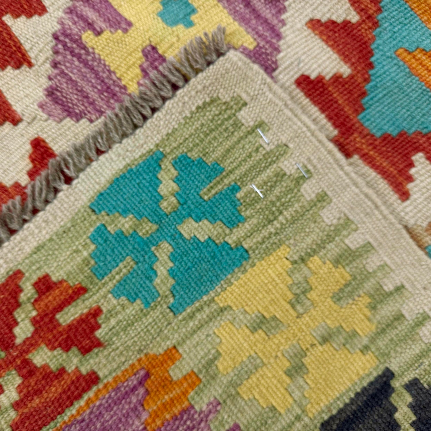 Handmade Vegetable Kelim 3' 3" x 5' 5" (ft) - No. R37884
