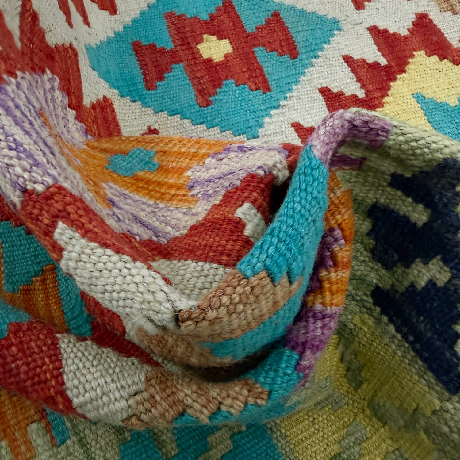 Handmade Vegetable Kelim 3' 3" x 5' 5" (ft) - No. R37884