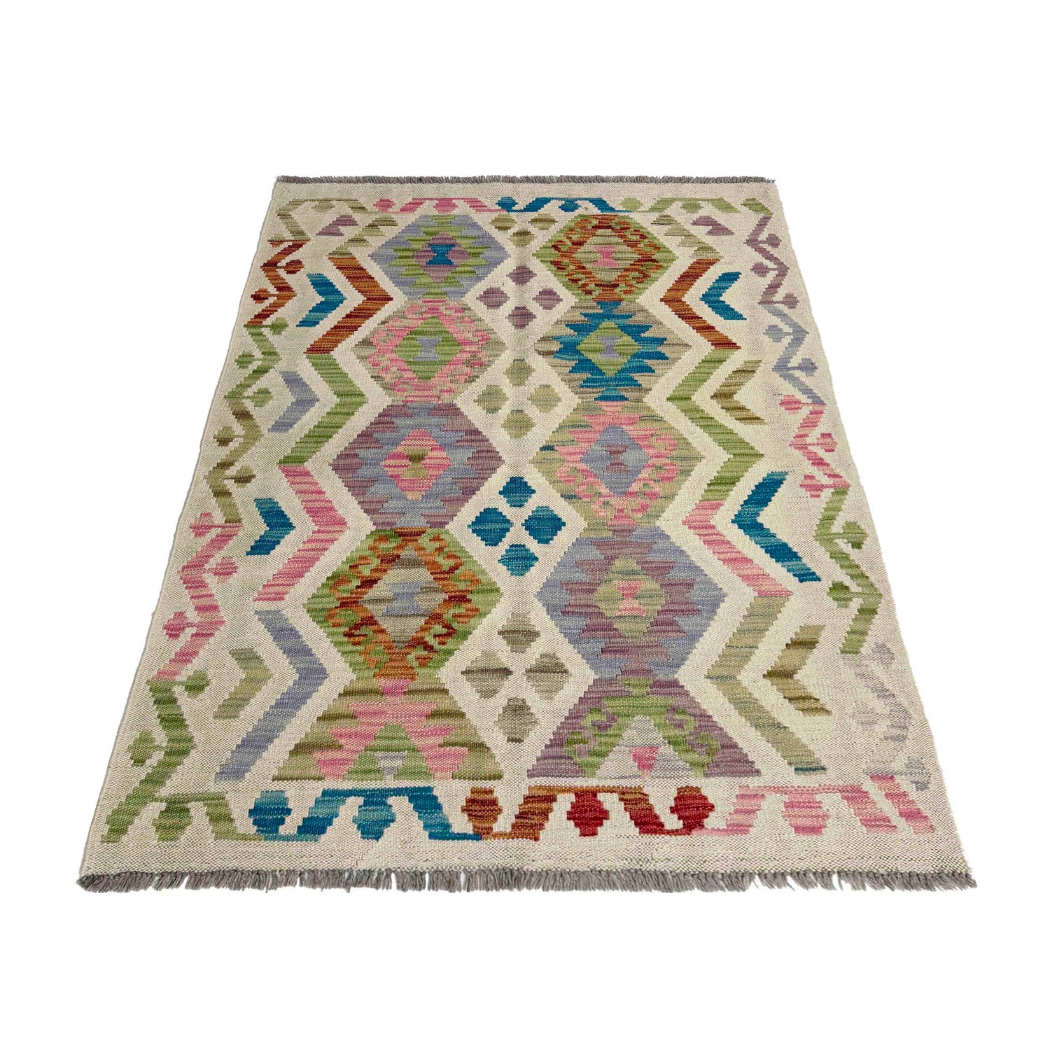 Handmade Vegetable Kelim 3' 3" x 4' 10" (ft) - No. R37899
