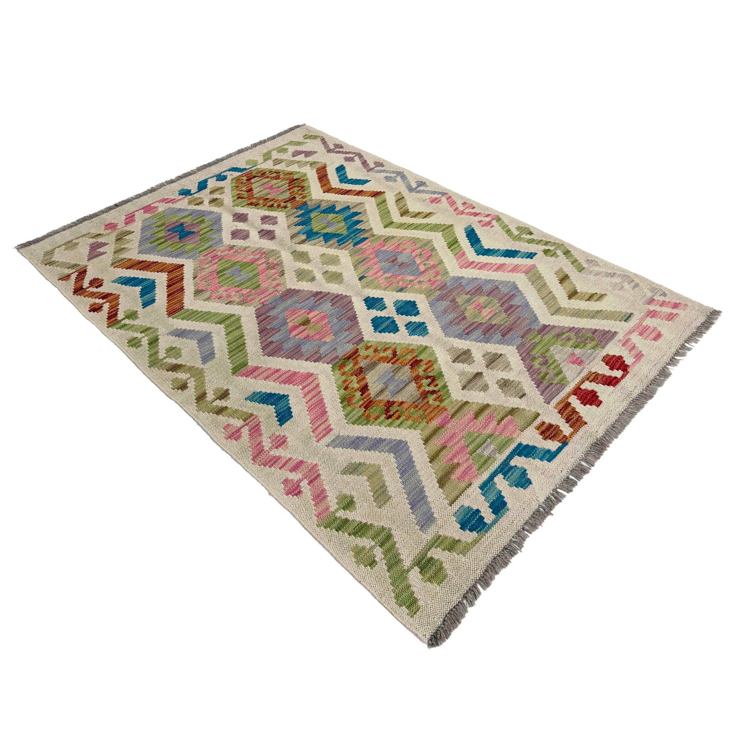 Handmade Vegetable Kelim 3' 3" x 4' 10" (ft) - No. R37899