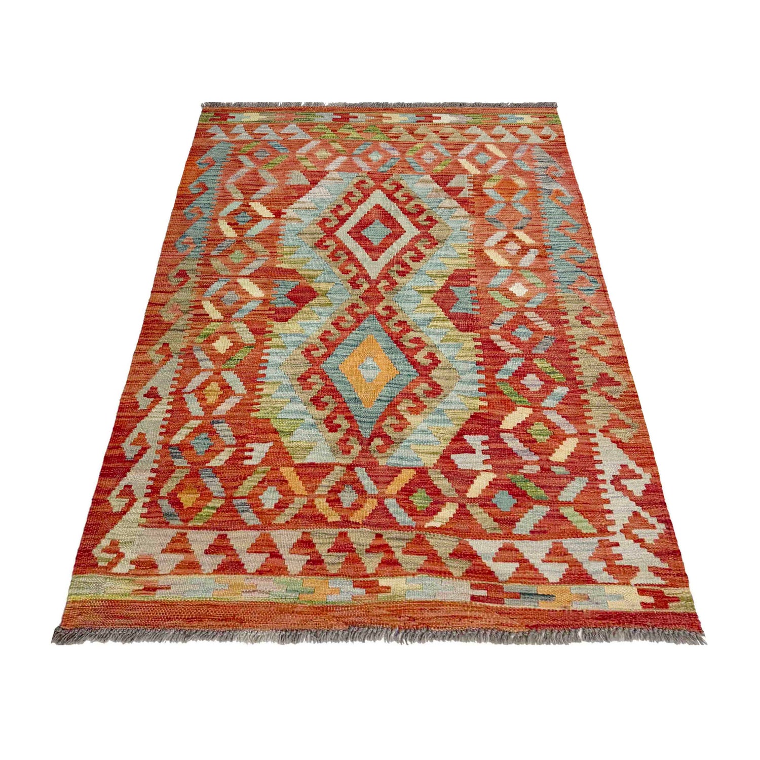 Handmade Vegetable Kilim 3' 5" x 4' 11" (ft) - No. R37901