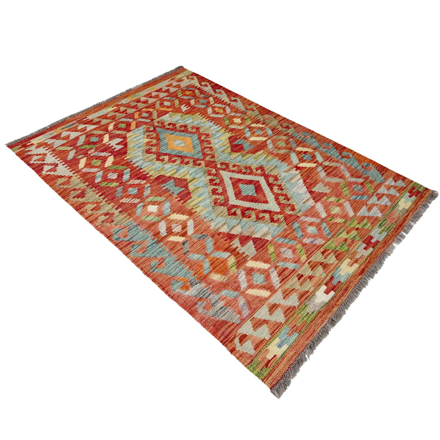 Handmade Vegetable Kilim 3' 5" x 4' 11" (ft) - No. R37901