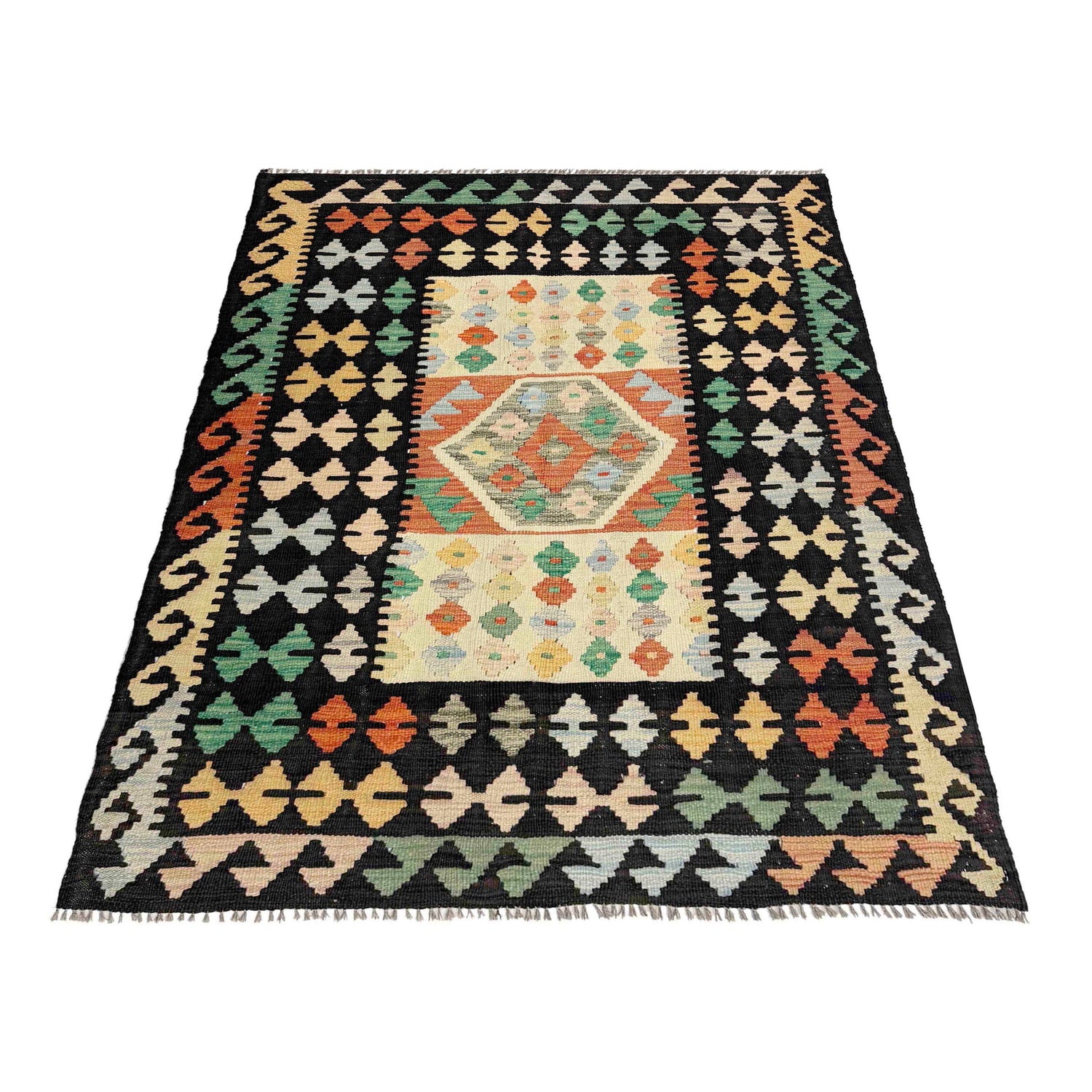 Handmade Vegetable Kilim 3' 6" x 4' 10" (ft) - No. R37907