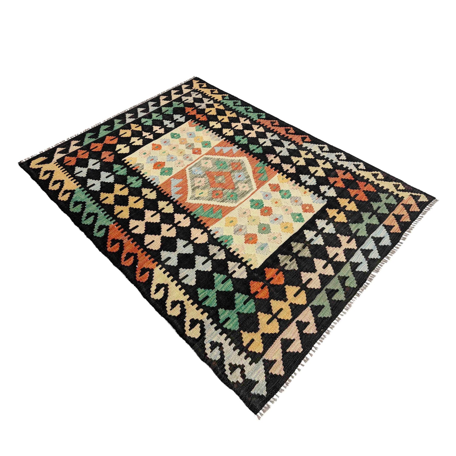 Handmade Vegetable Kilim 3' 6" x 4' 10" (ft) - No. R37907