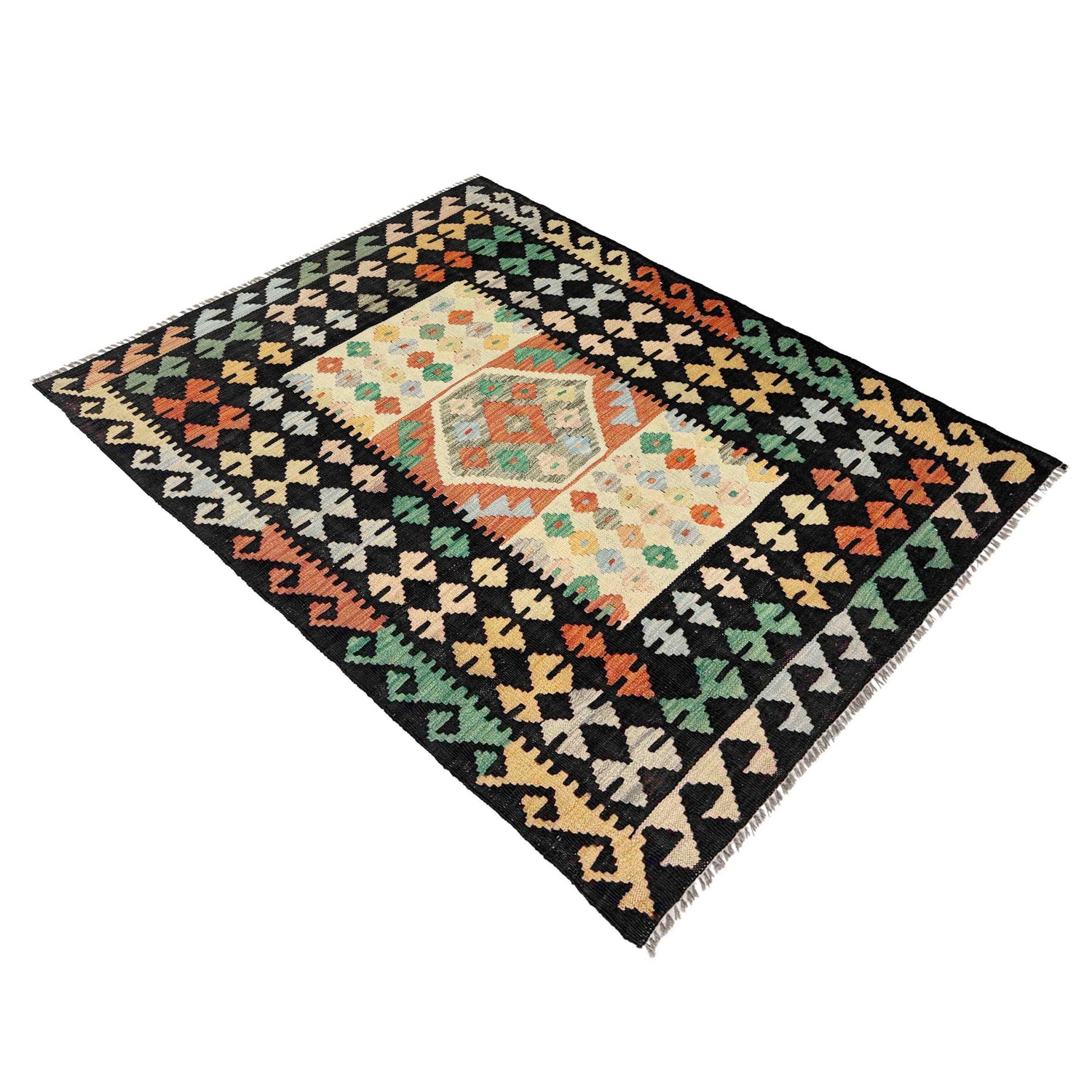 Handmade Vegetable Kilim 3' 6" x 4' 10" (ft) - No. R37907