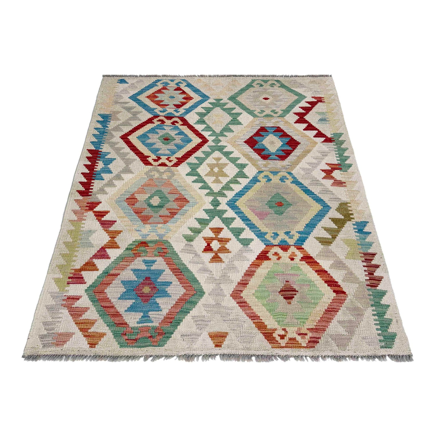 Handmade Vegetable Kelim 3' 5" x 5' 1" (ft) - No. R37909