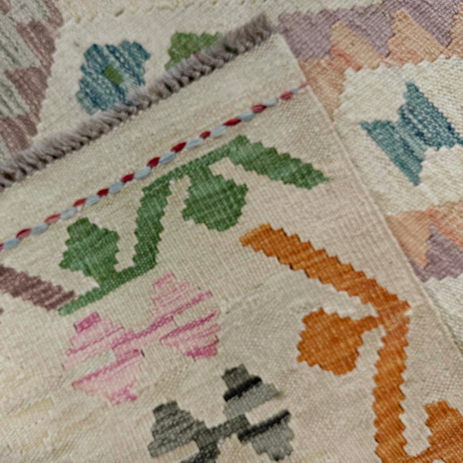 Handmade Vegetable Kelim 3' 2" x 4' 9" (ft) - No. R37914