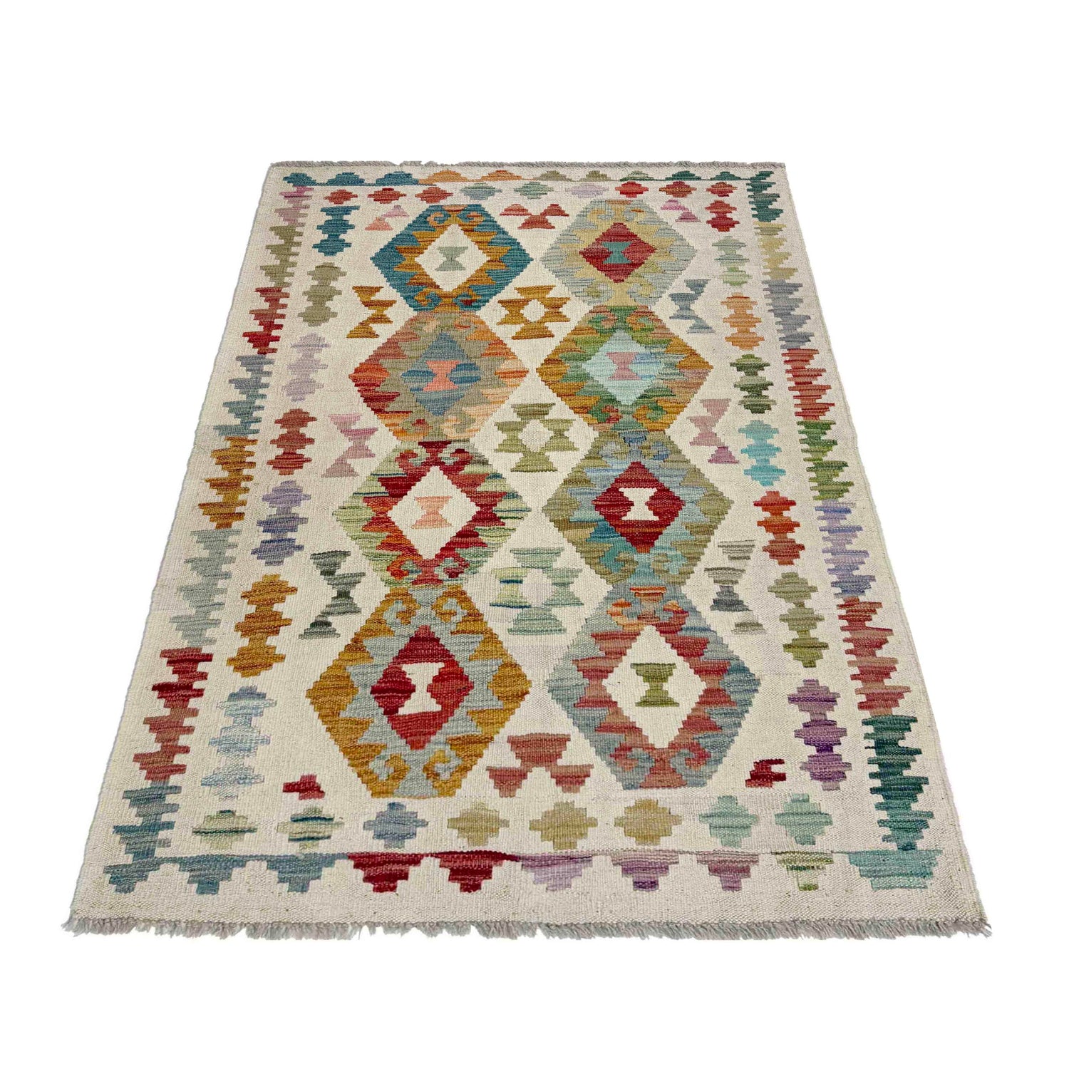 Handmade Vegetable Kilim 3' 2" x 5' 2" (ft) - No. R37918