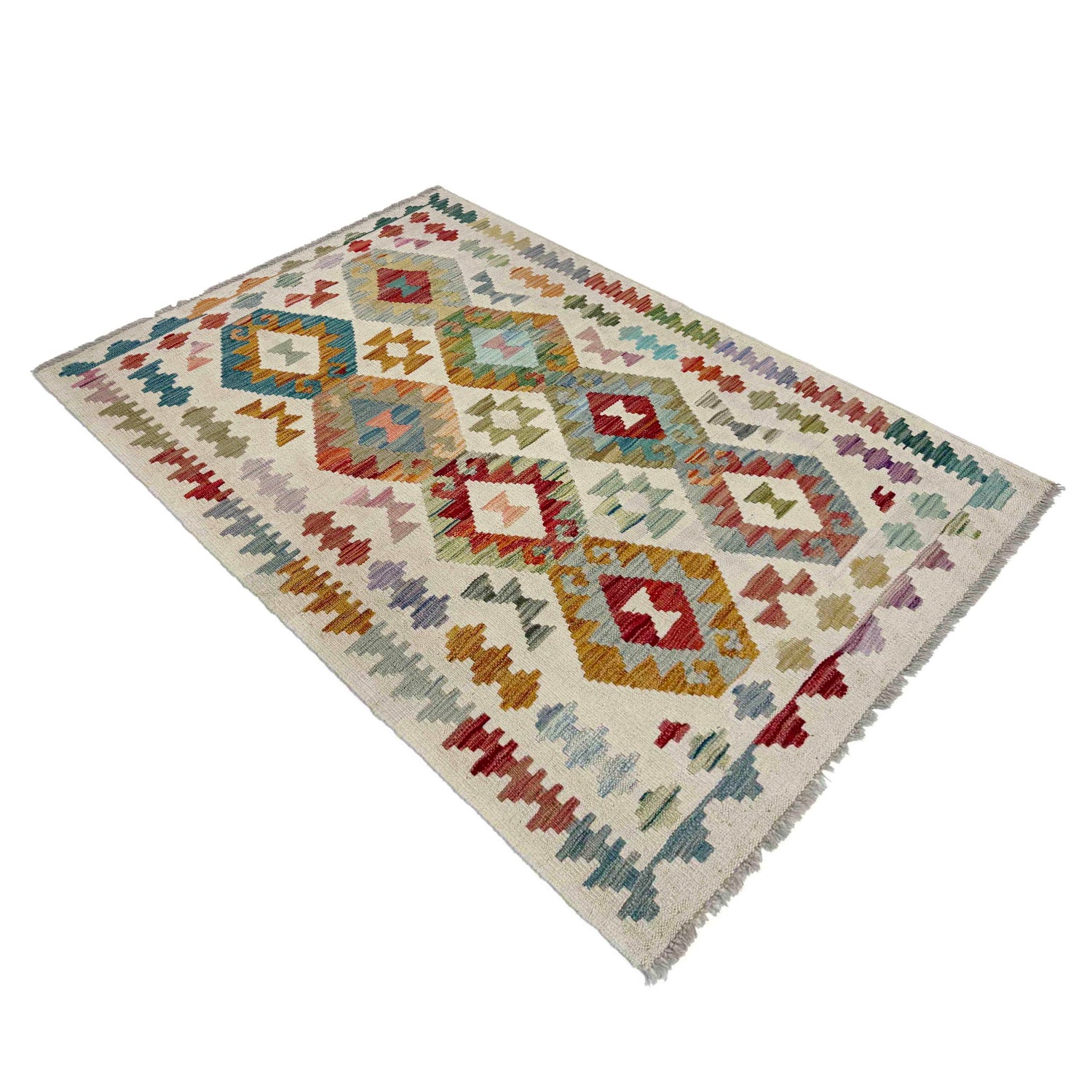 Handmade Vegetable Kilim 3' 2" x 5' 2" (ft) - No. R37918