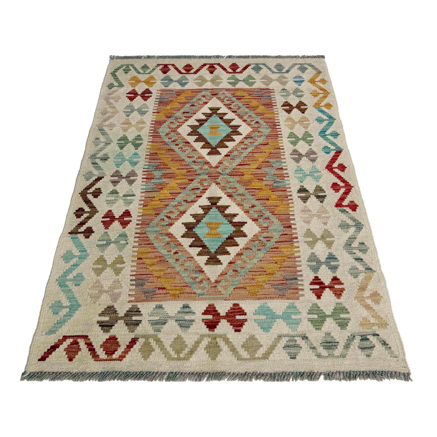 Handmade Vegetable Kelim 2' 9" x 4' 6" (ft) - No. R37920