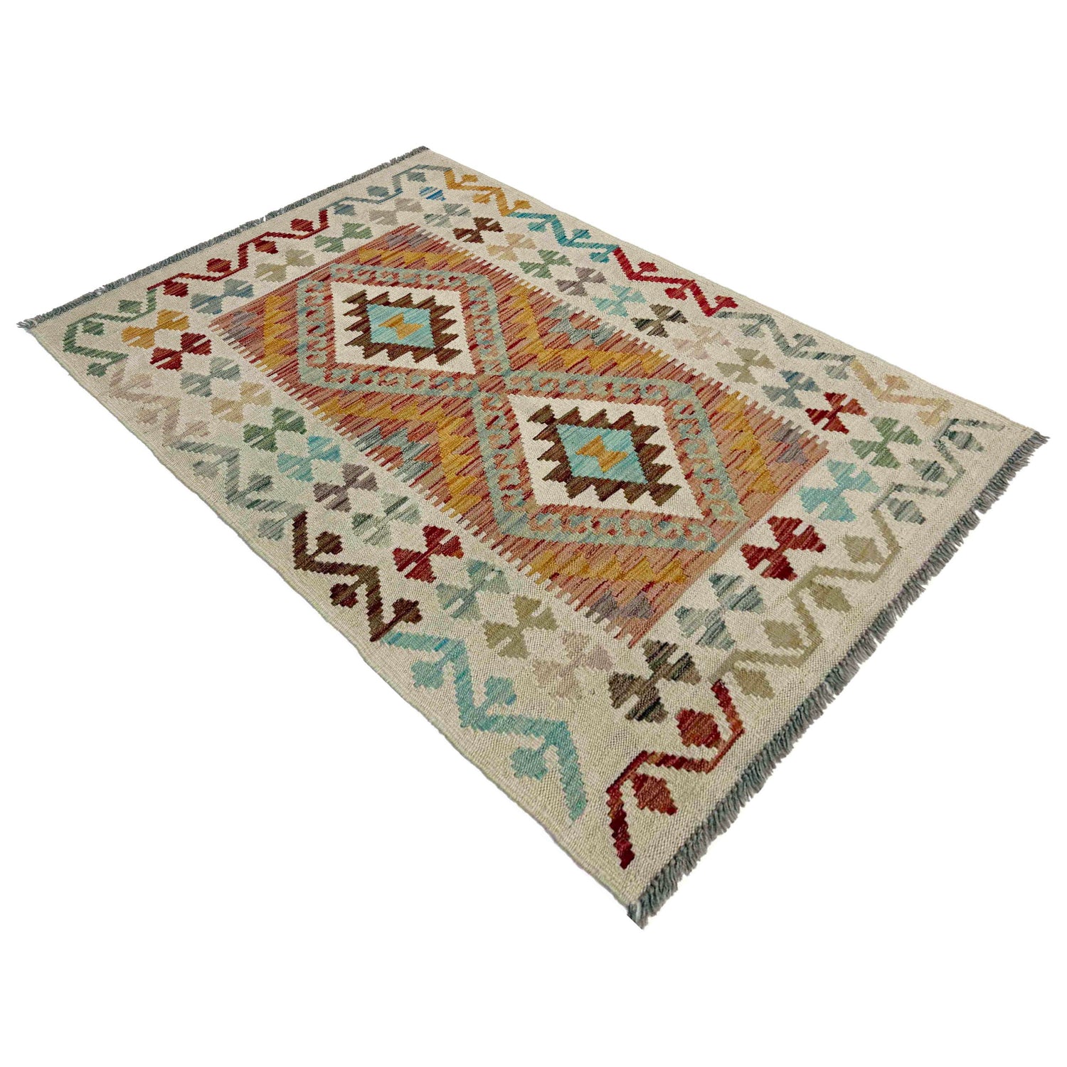 Handmade Vegetable Kelim 2' 9" x 4' 6" (ft) - No. R37920