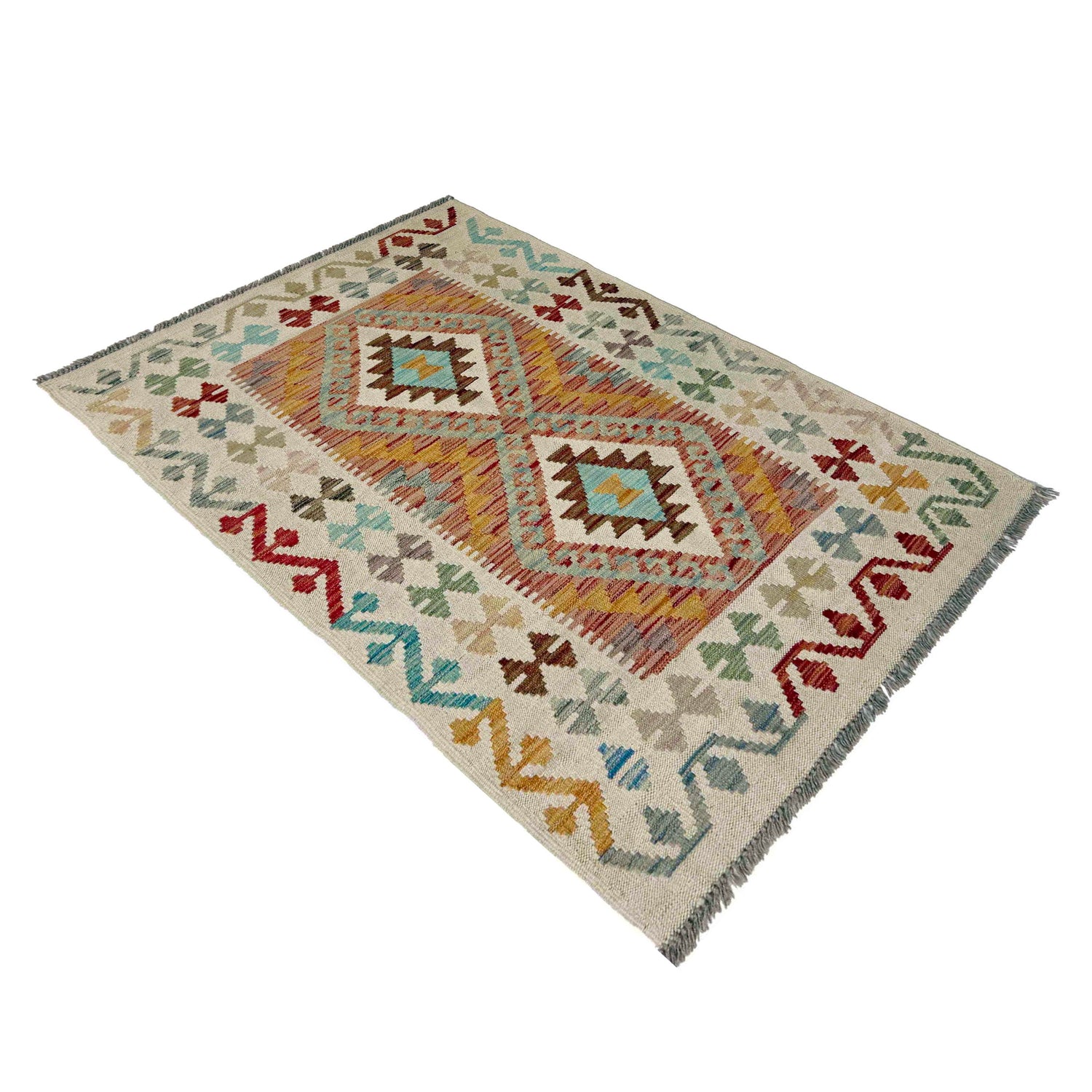 Handmade Vegetable Kelim 2' 9" x 4' 6" (ft) - No. R37920