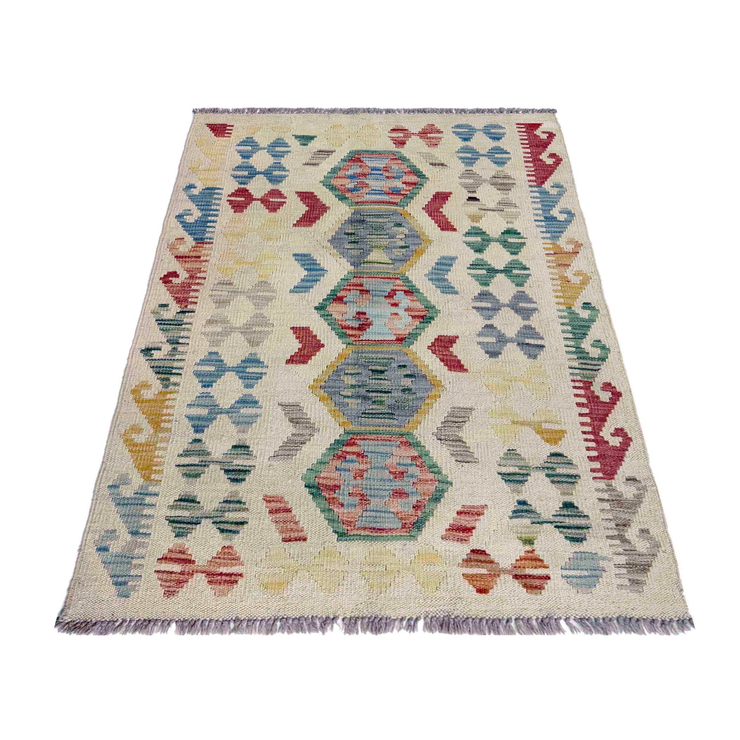 Handmade Vegetable Kilim 2' 8" x 4' 1" (ft) - No. R37921