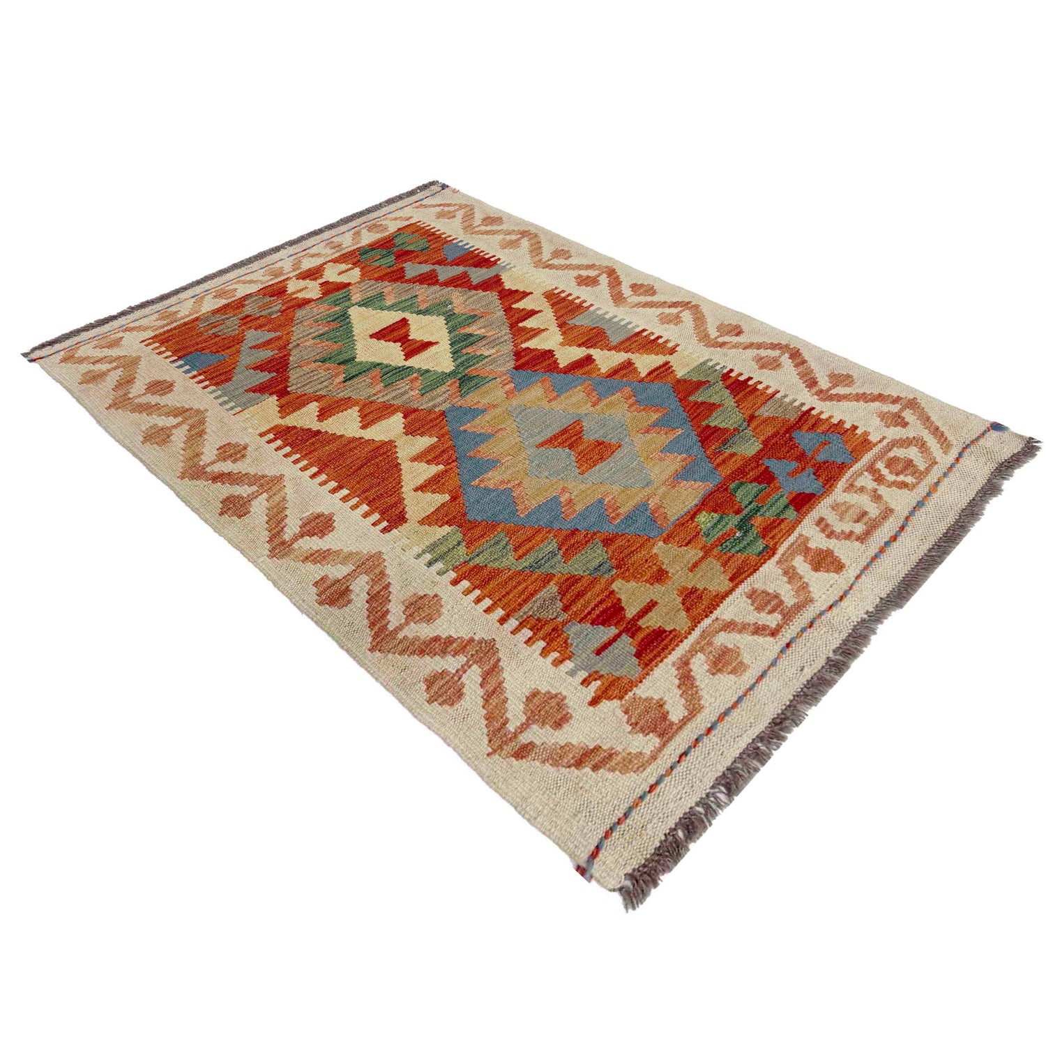 Handmade Vegetable Kelim 2' 9" x 4' 0" (ft) - No. R37922