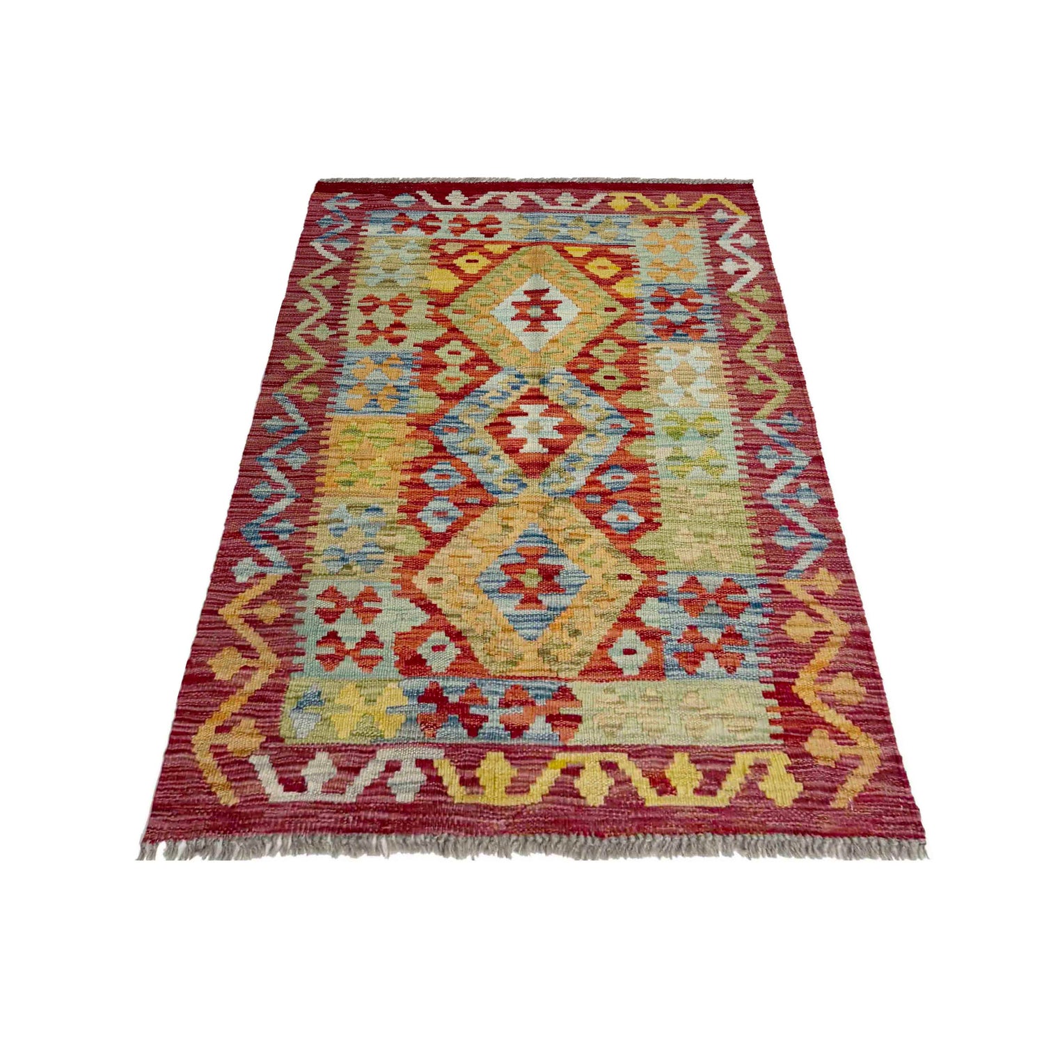 Handmade Vegetable Kelim 2' 7" x 4' 2" (ft) - No. R37924