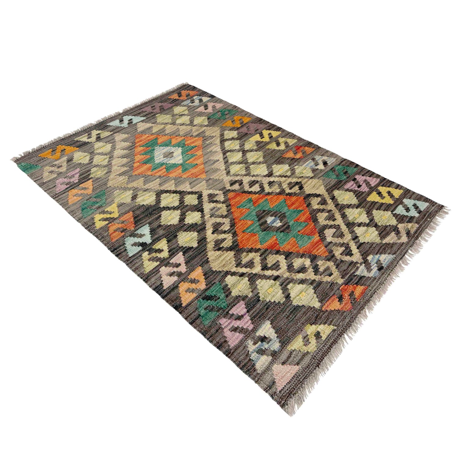 Handmade Vegetable Kelim 2' 7" x 4' 1" (ft) - No. R37959