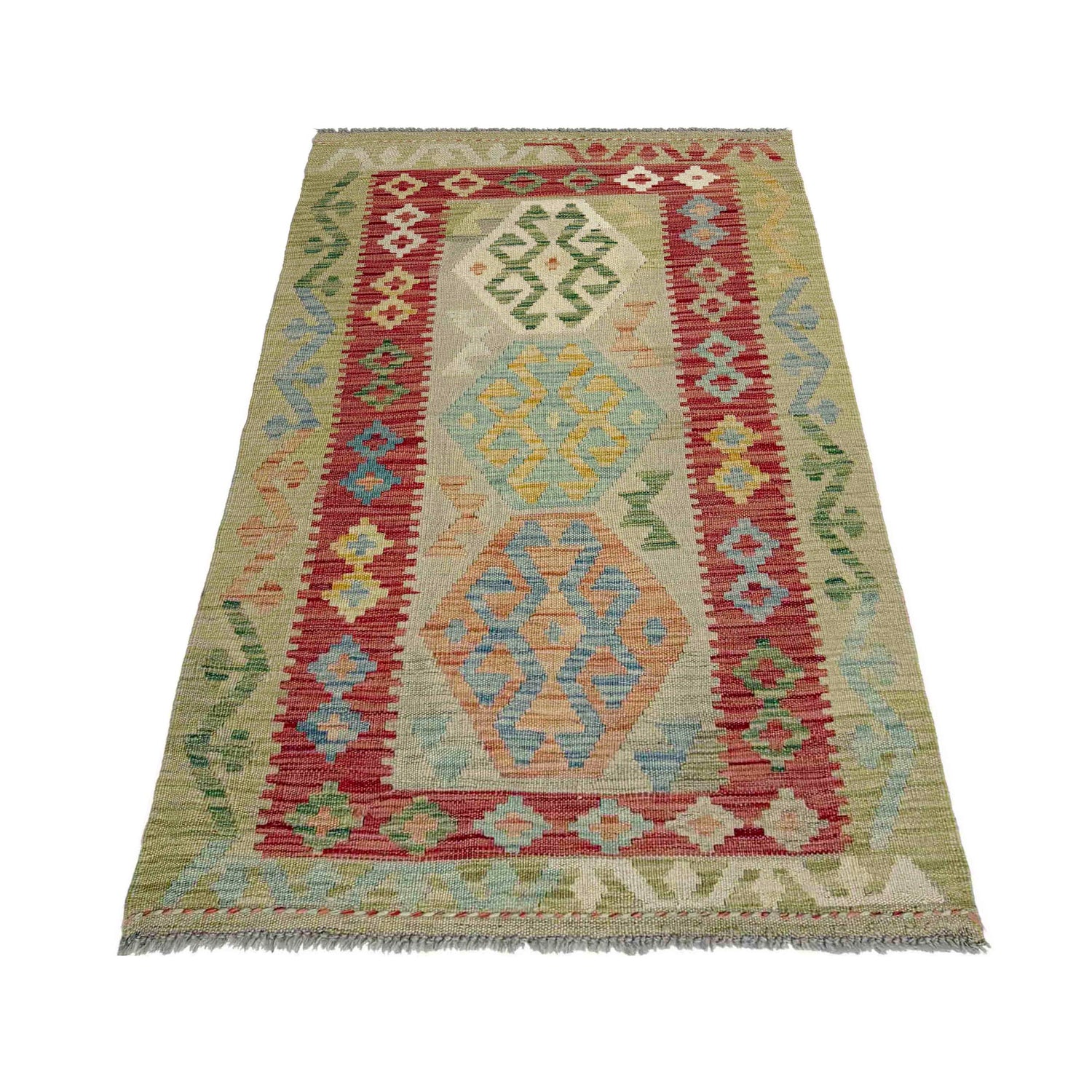 Handmade Vegetable Kilim 2' 9" x 4' 11" (ft) - No. R37960