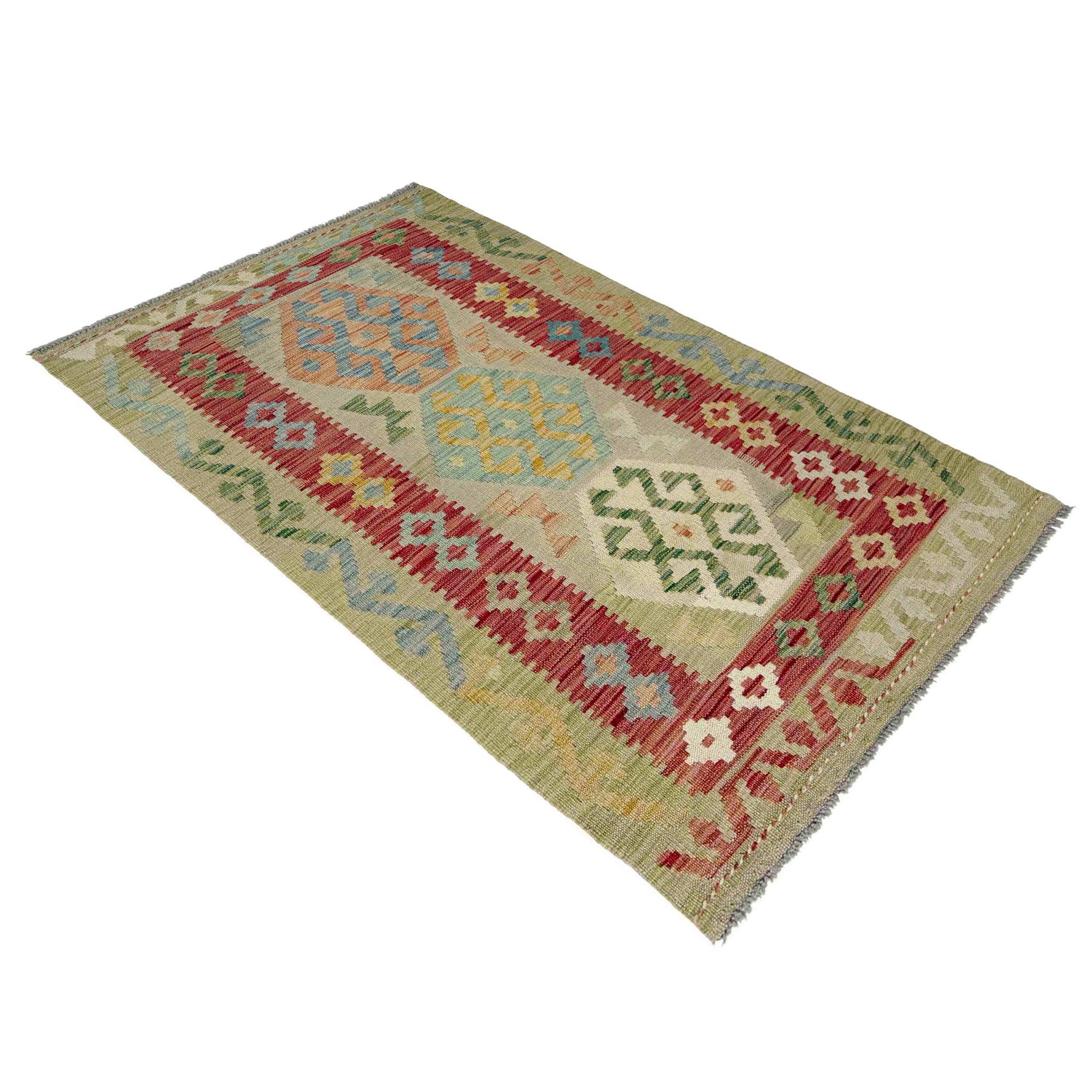 Handmade Vegetable Kilim 2' 9" x 4' 11" (ft) - No. R37960