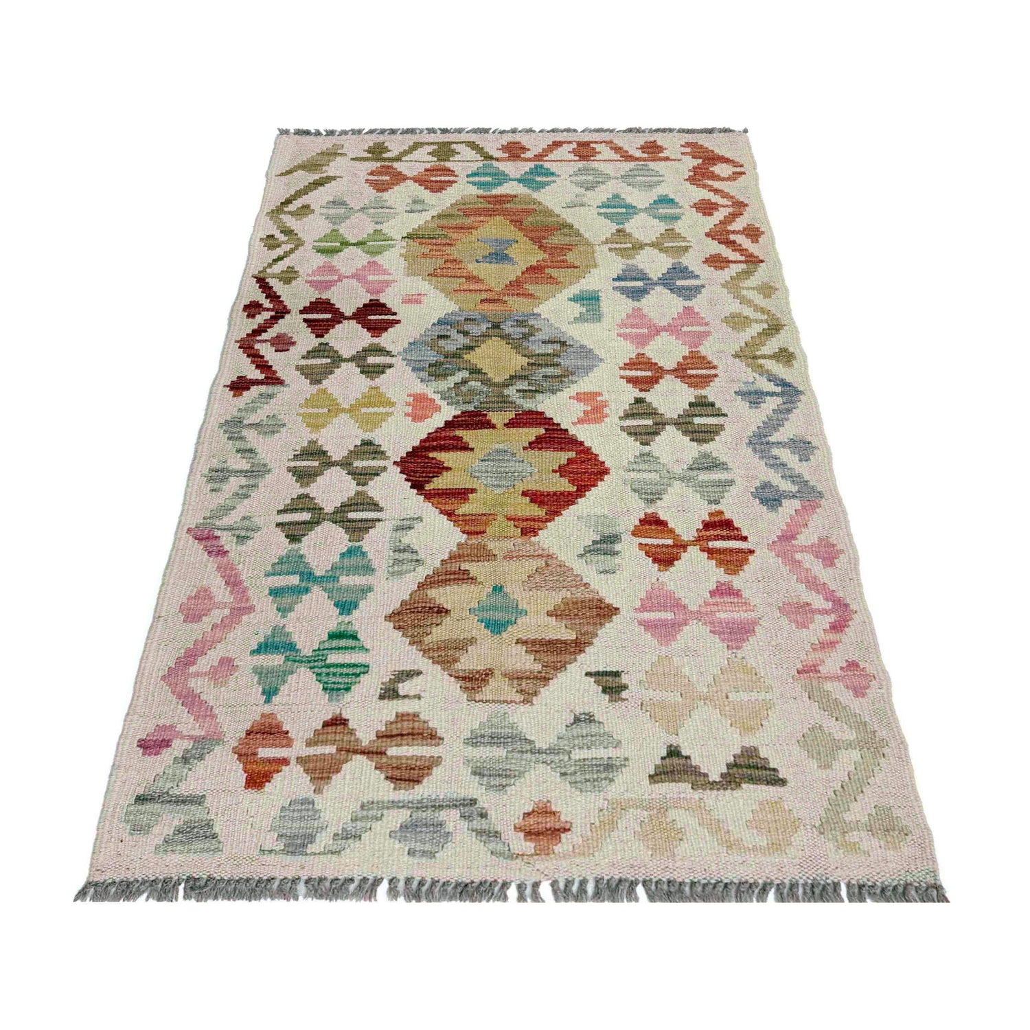 Handmade Vegetable Kilim 2' 4" x 4' 0" (ft) - No. R37961