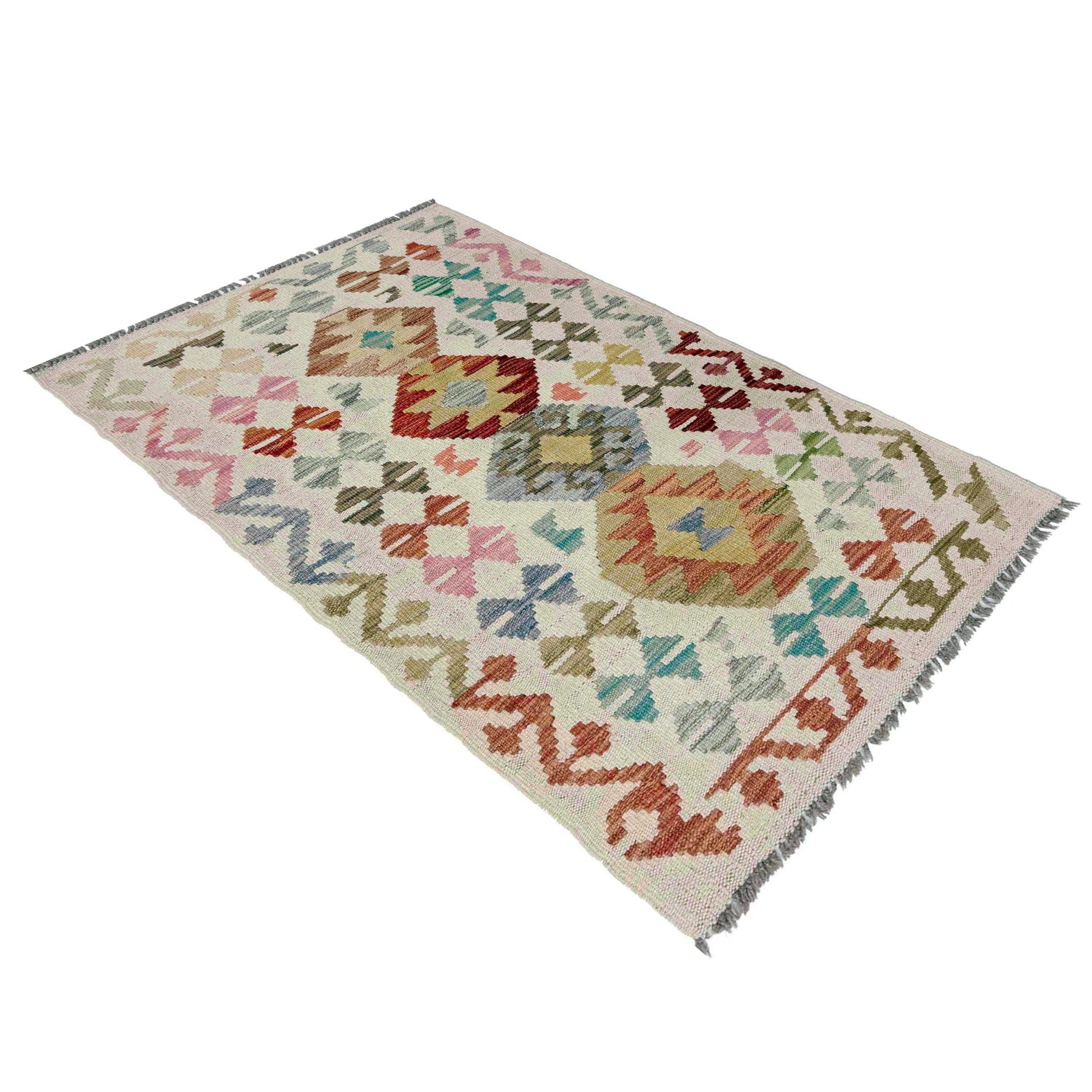 Handmade Vegetable Kilim 2' 4" x 4' 0" (ft) - No. R37961