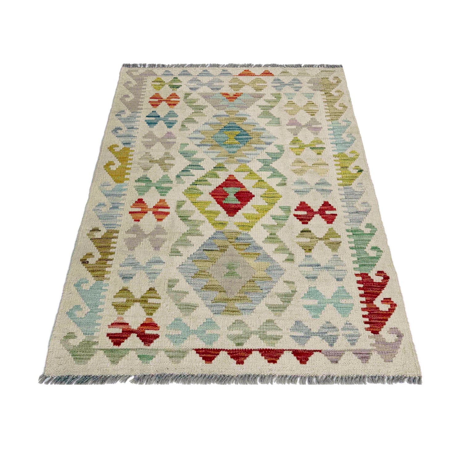 Handmade Vegetable Kilim 2' 9" x 4' 2" (ft) - No. R37963
