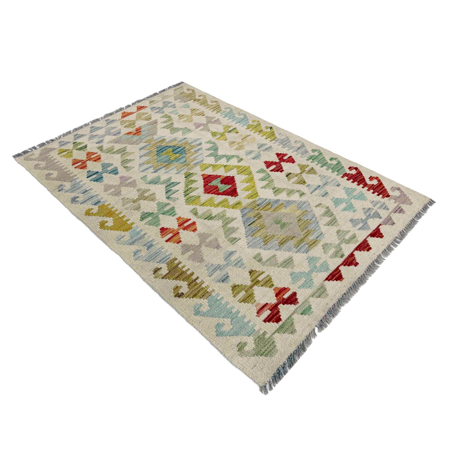 Handmade Vegetable Kilim 2' 9" x 4' 2" (ft) - No. R37963