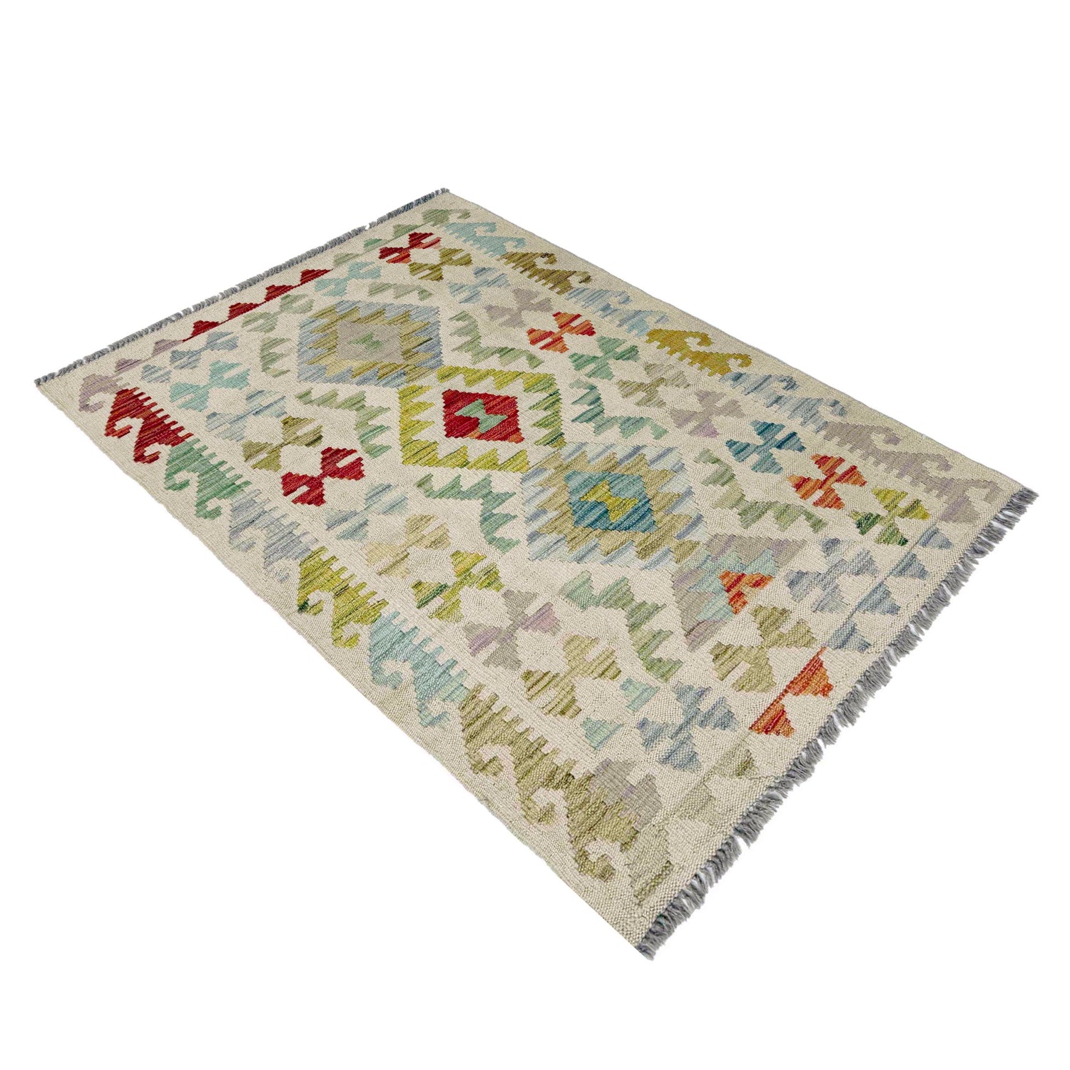 Handmade Vegetable Kilim 2' 9" x 4' 2" (ft) - No. R37963