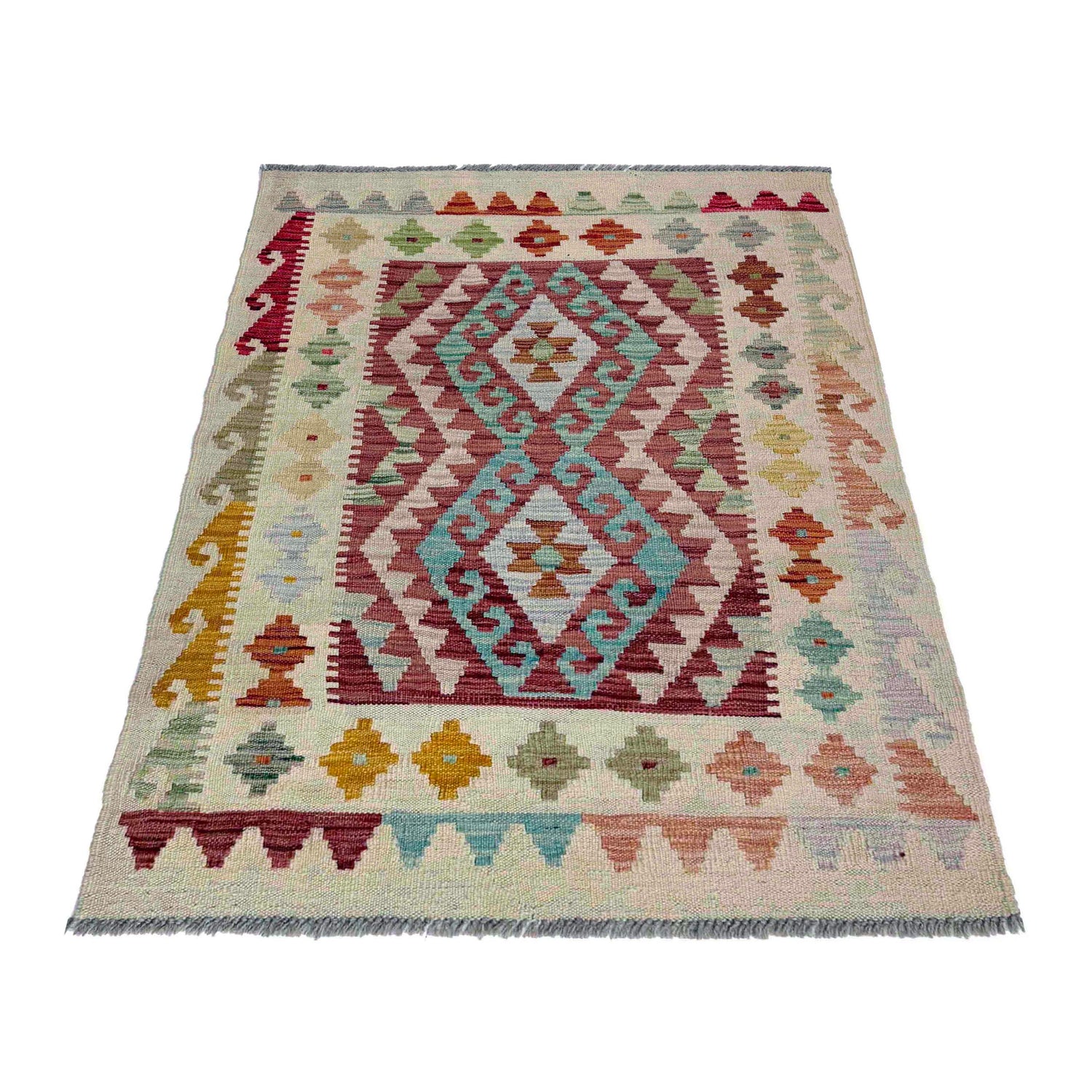 Handmade Vegetable Kilim 2' 11" x 4' 1" (ft) - No. R37965