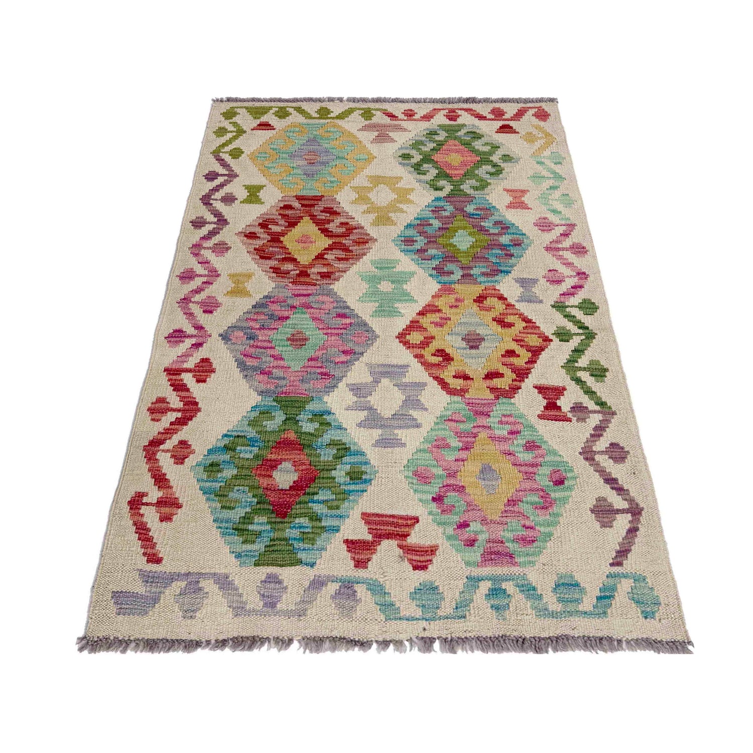 Handmade Vegetable Kelim 2' 6" x 4' 2" (ft) - No. R37972