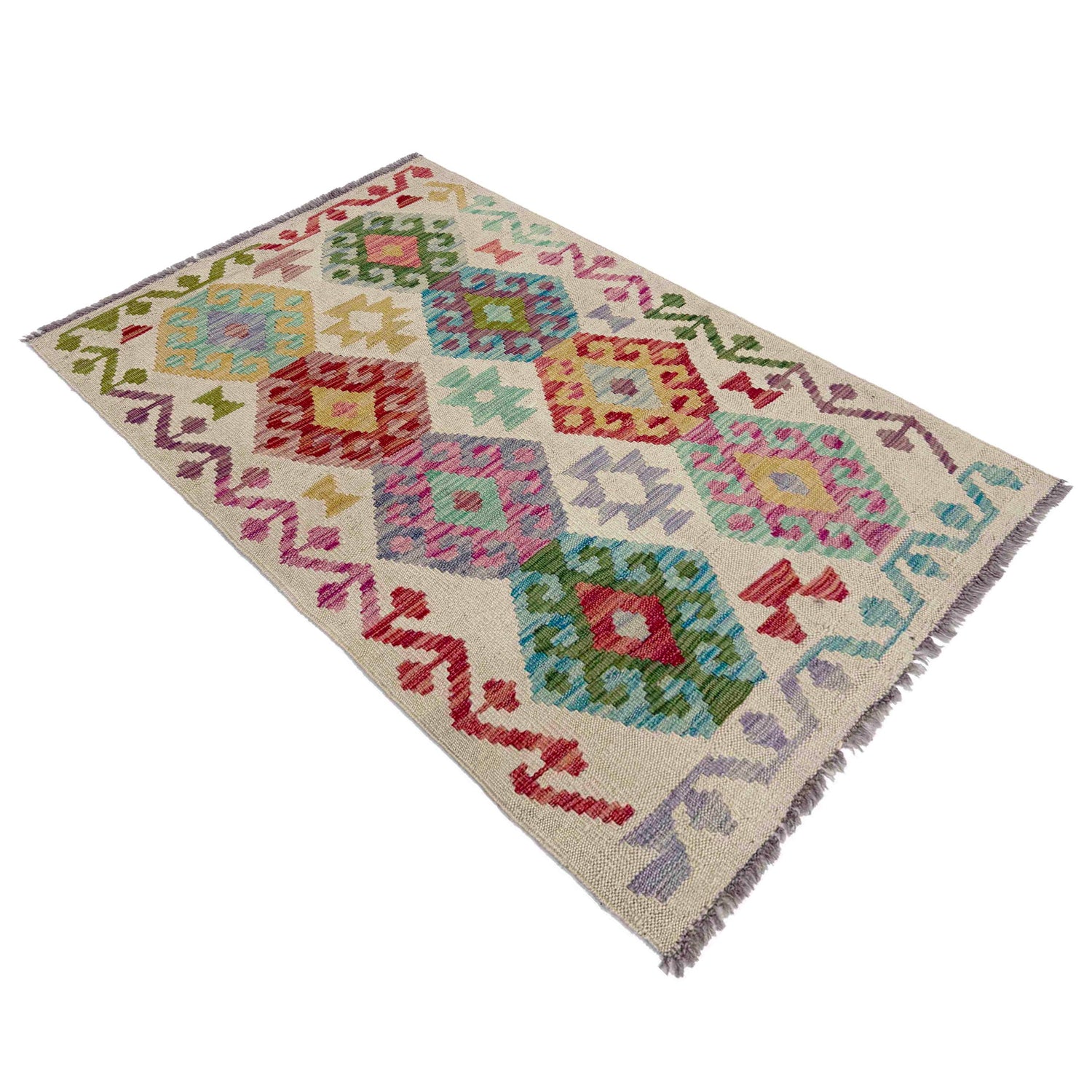 Handmade Vegetable Kelim 2' 6" x 4' 2" (ft) - No. R37972