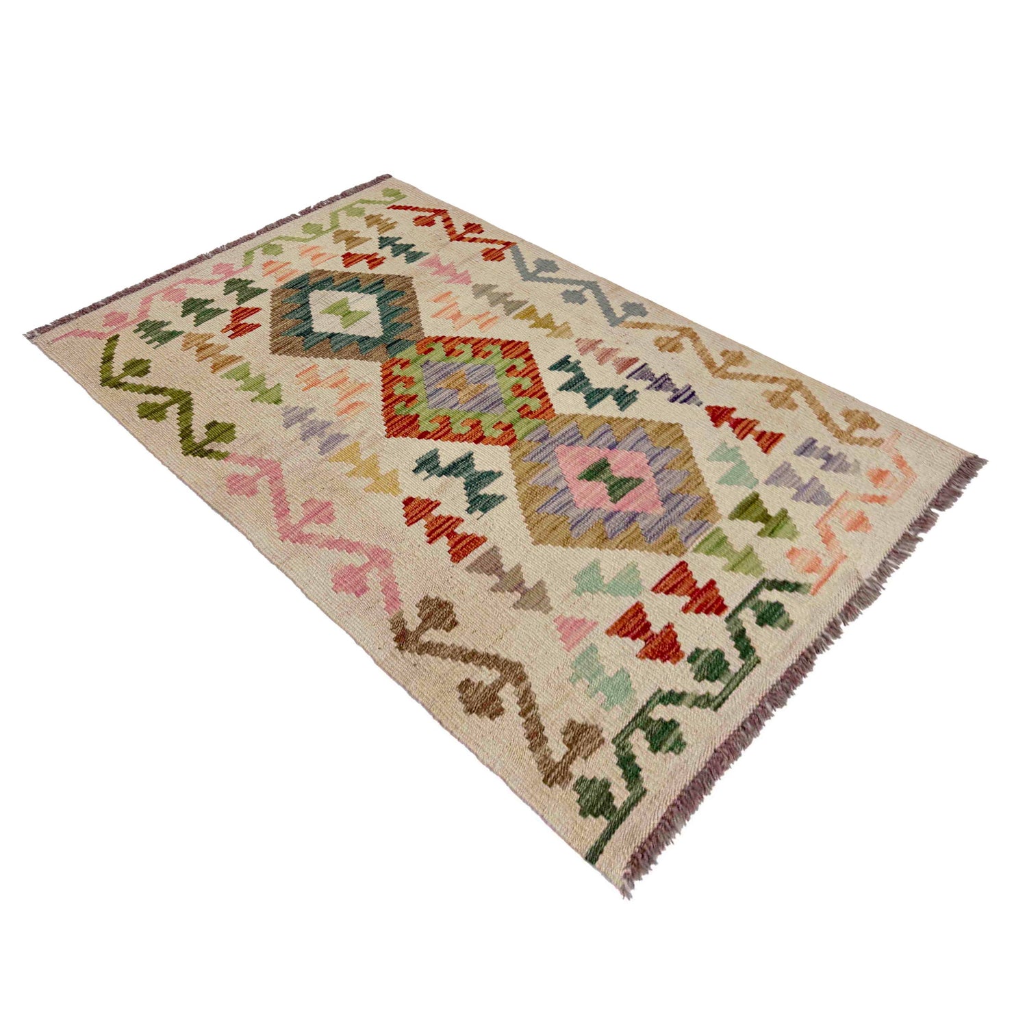Handmade Vegetable Kelim 2' 7" x 4' 1" (ft) - No. R37974