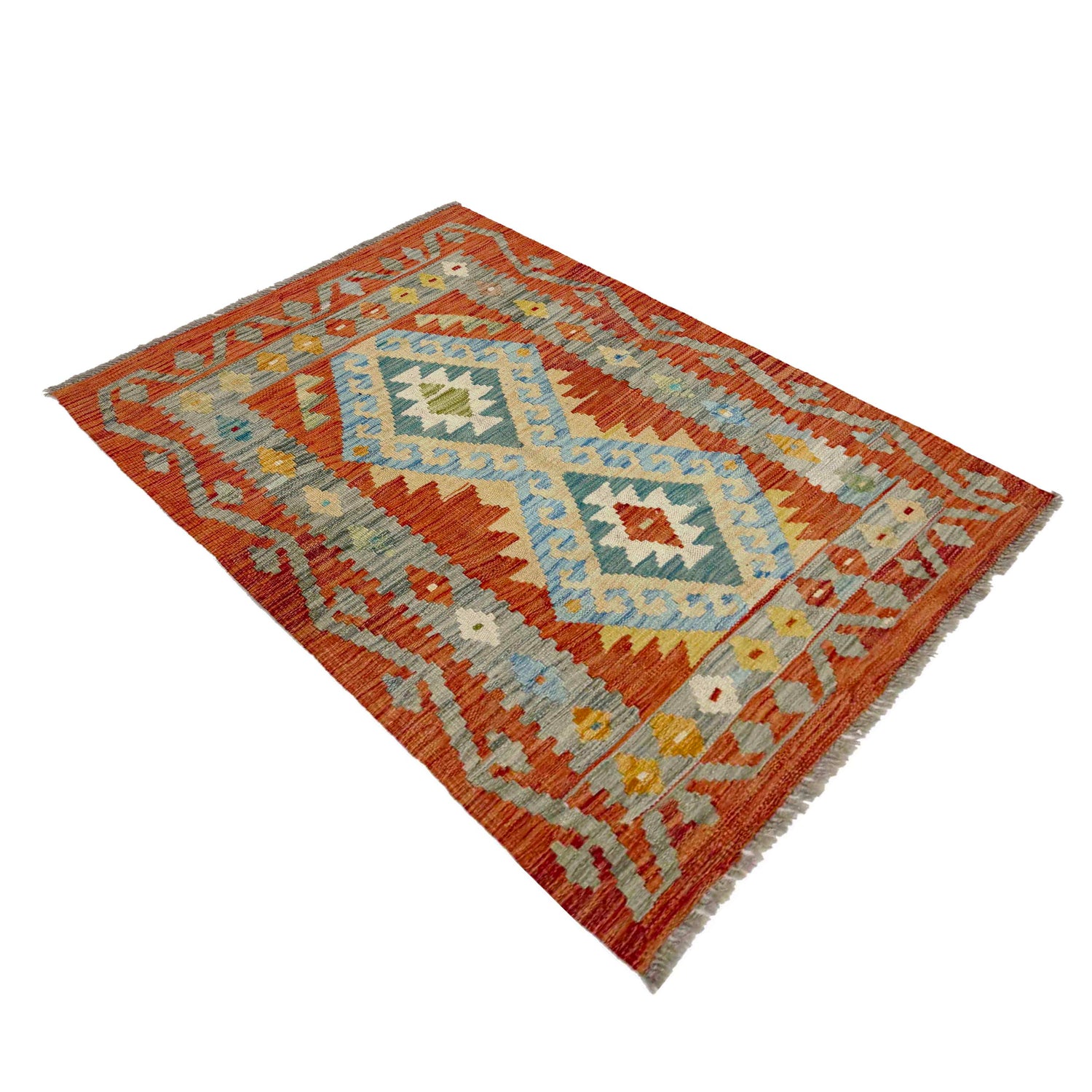 Handmade Vegetable Kilim 2' 9" x 4' 0" (ft) - No. R37979