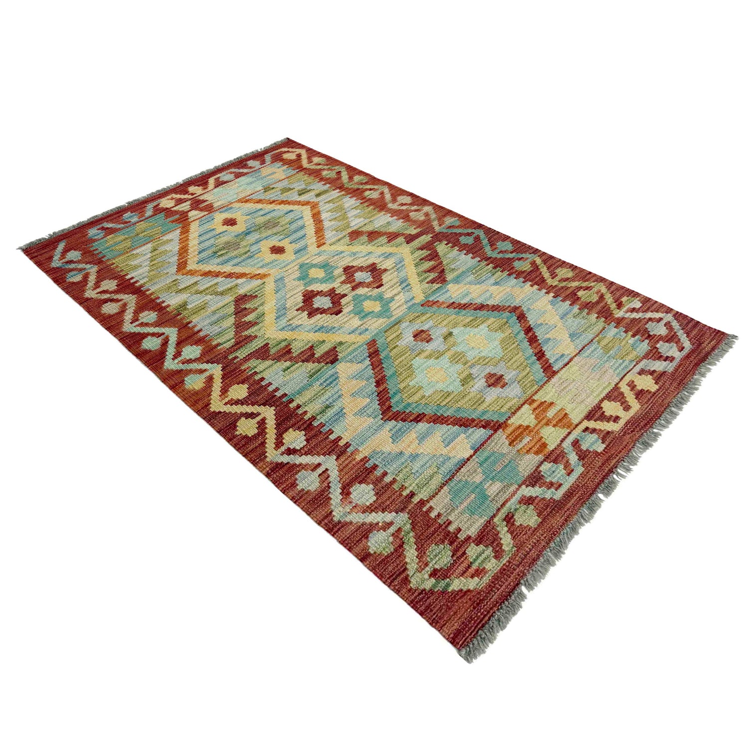 Handmade Vegetable Kelim 2' 7" x 4' 4" (ft) - No. R37981