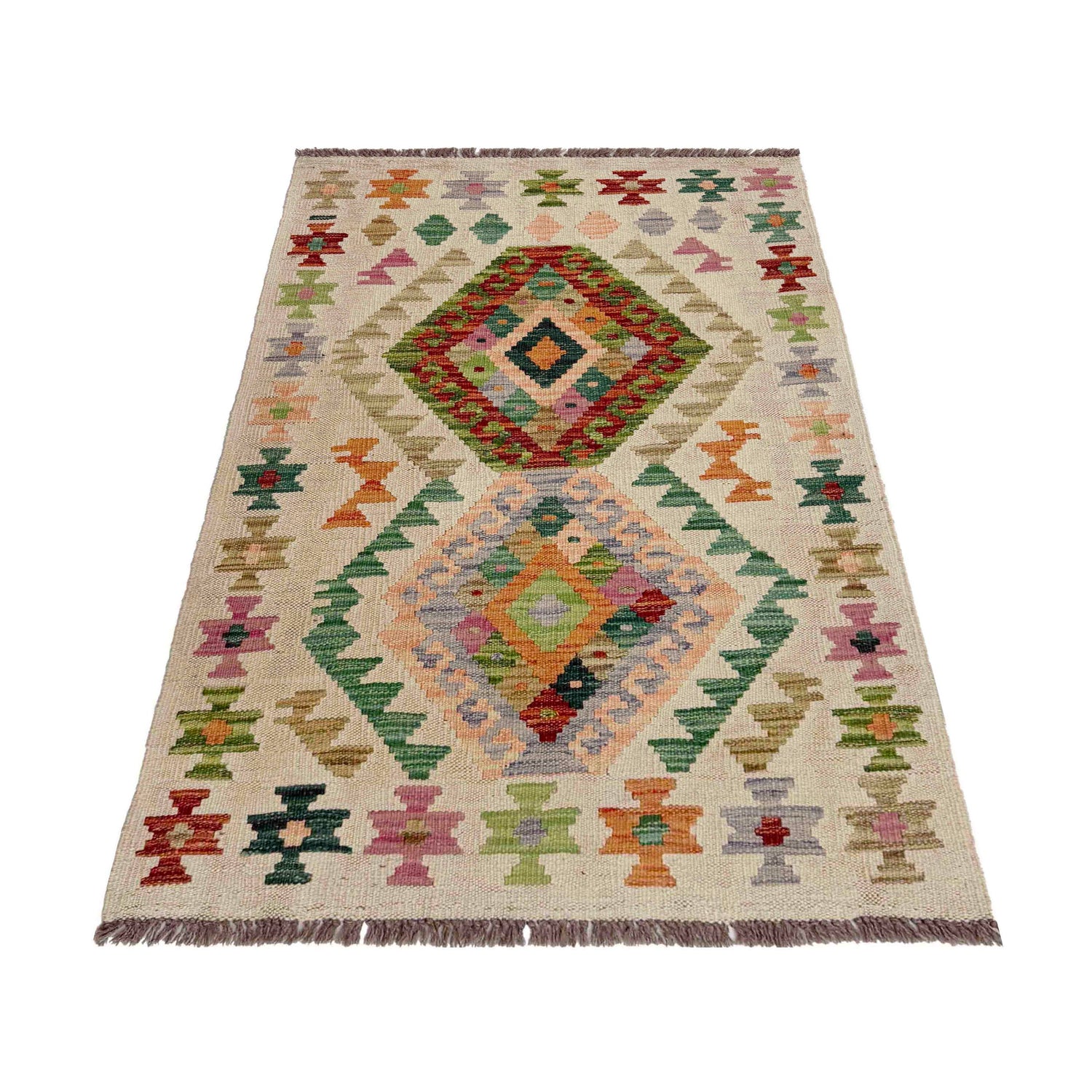 Handmade Vegetable Kelim 2' 7" x 4' 2" (ft) - No. R38016