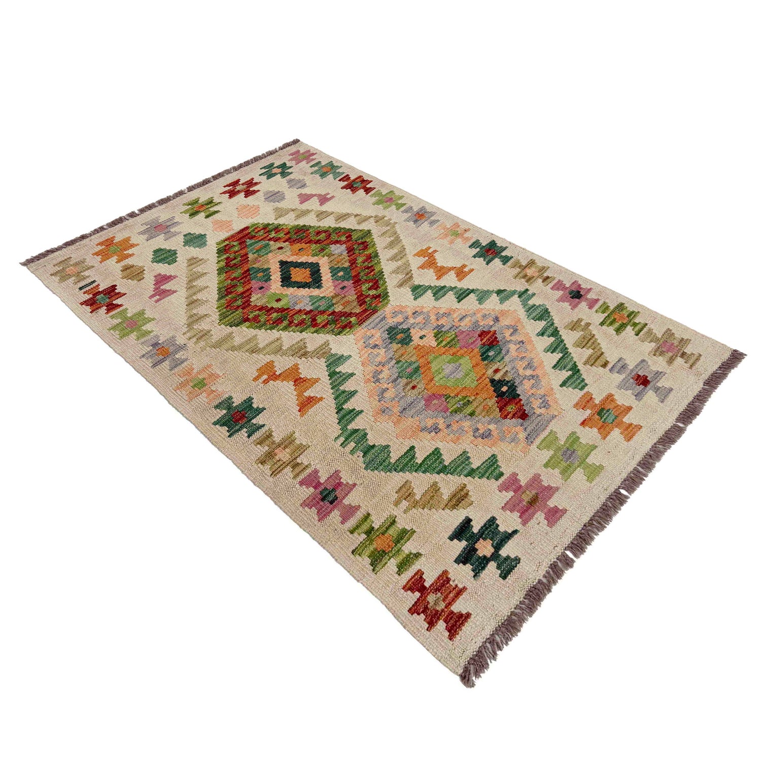 Handmade Vegetable Kelim 2' 7" x 4' 2" (ft) - No. R38016