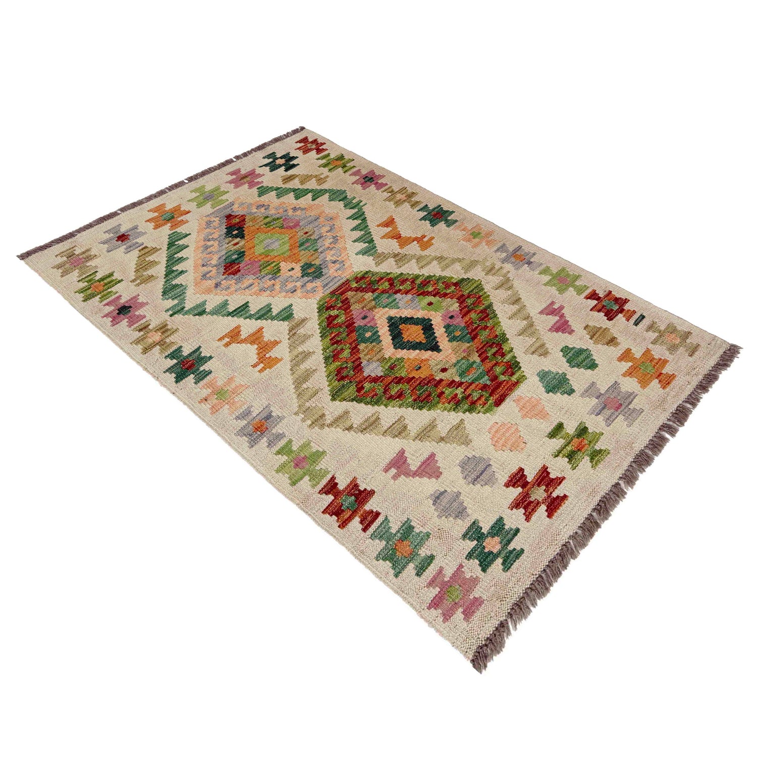 Handmade Vegetable Kelim 2' 7" x 4' 2" (ft) - No. R38016