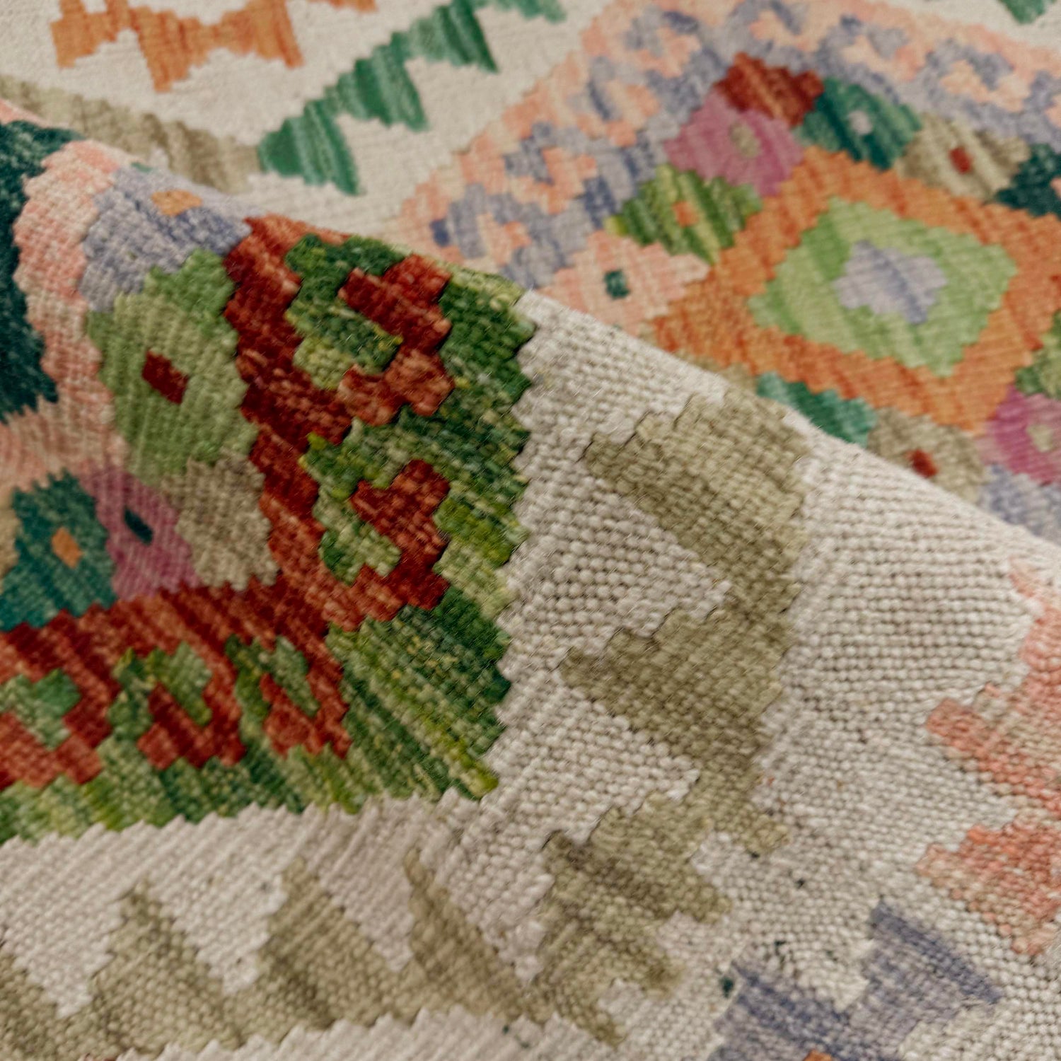 Handmade Vegetable Kelim 2' 7" x 4' 2" (ft) - No. R38016