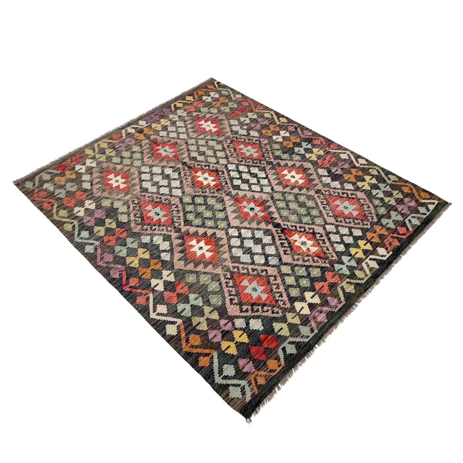 Handmade Vegetable Kelim 5' 1" x 6' 7" (ft) - No. R38052