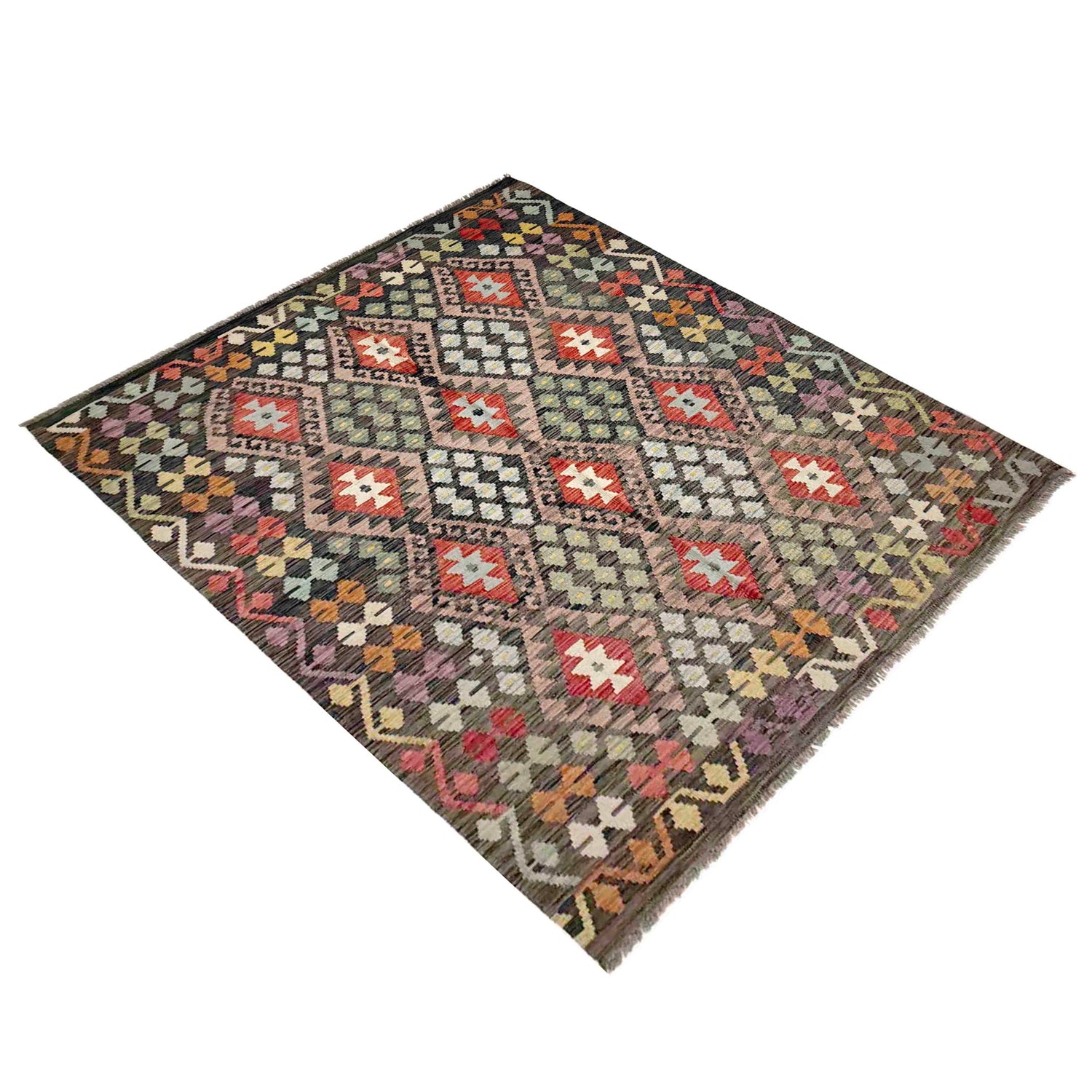 Handmade Vegetable Kelim 5' 1" x 6' 7" (ft) - No. R38052