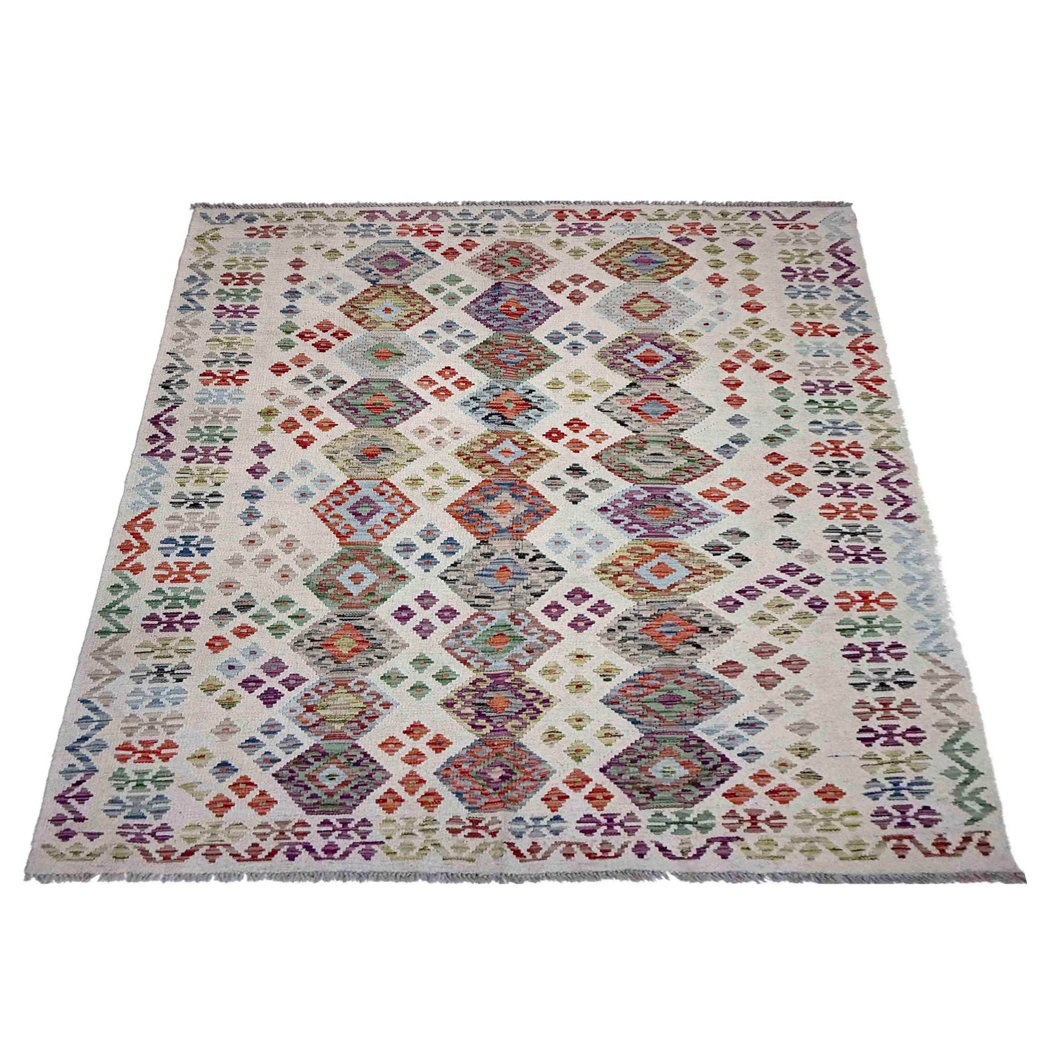 Handmade Vegetable Kilim 5' 0" x 7' 3" (ft) - No. R38061