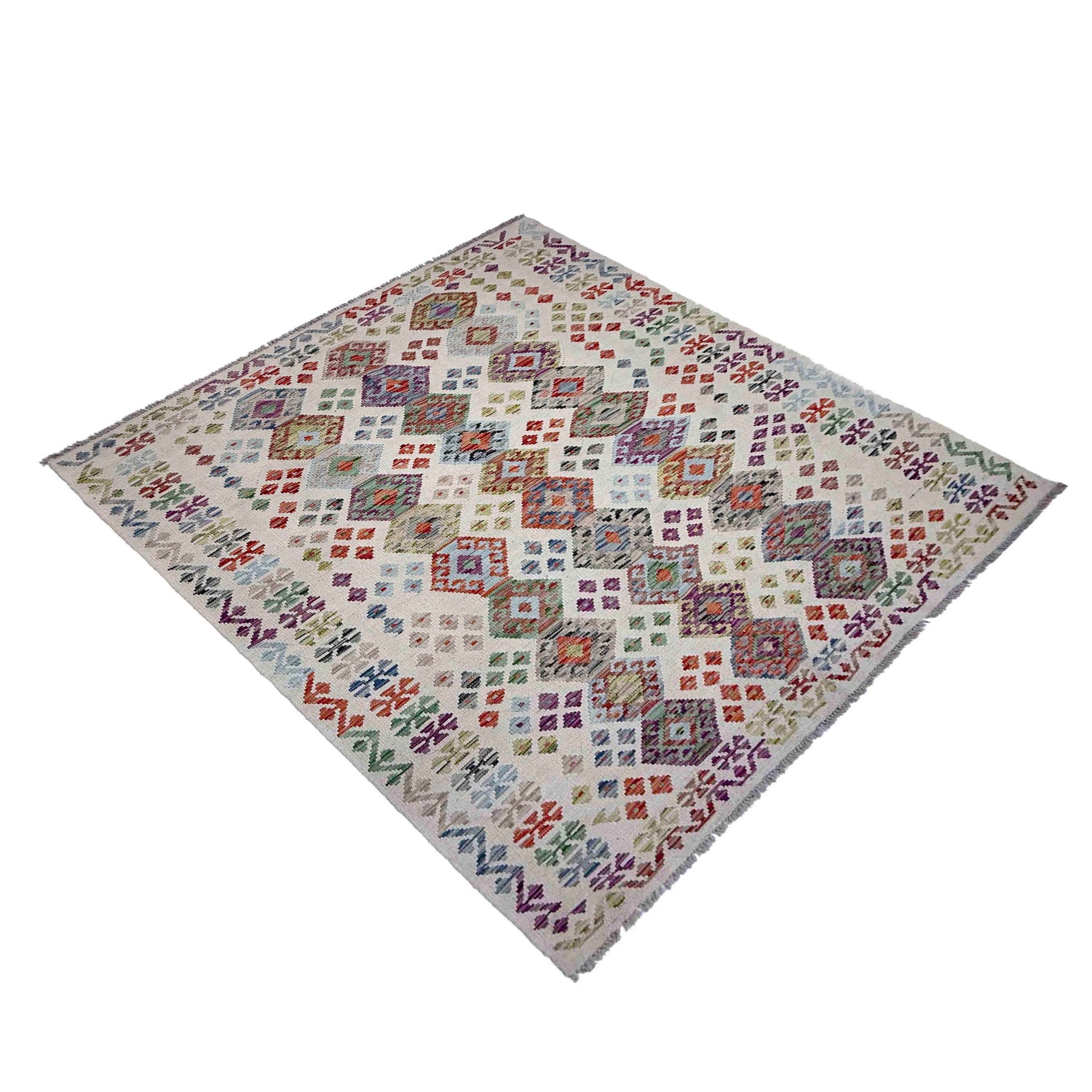 Handmade Vegetable Kilim 5' 0" x 7' 3" (ft) - No. R38061