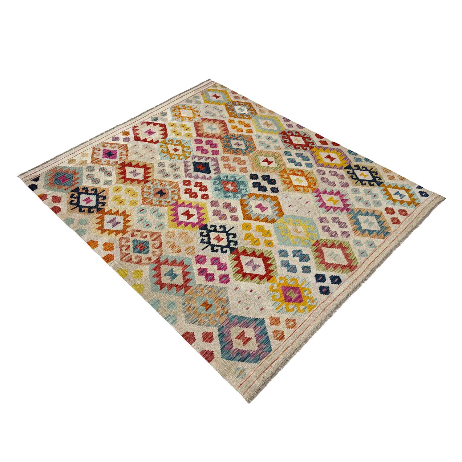 Handmade Vegetable Kelim 5' 1" x 6' 5" (ft) - No. R38065