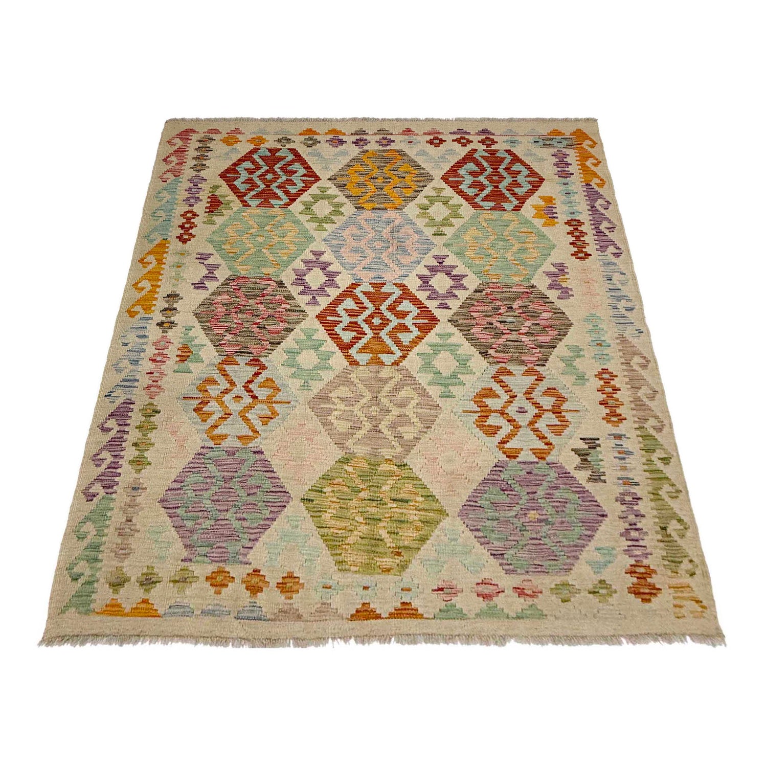 Handmade Vegetable Kilim 4' 10" x 6' 0" (ft) - No. R38288