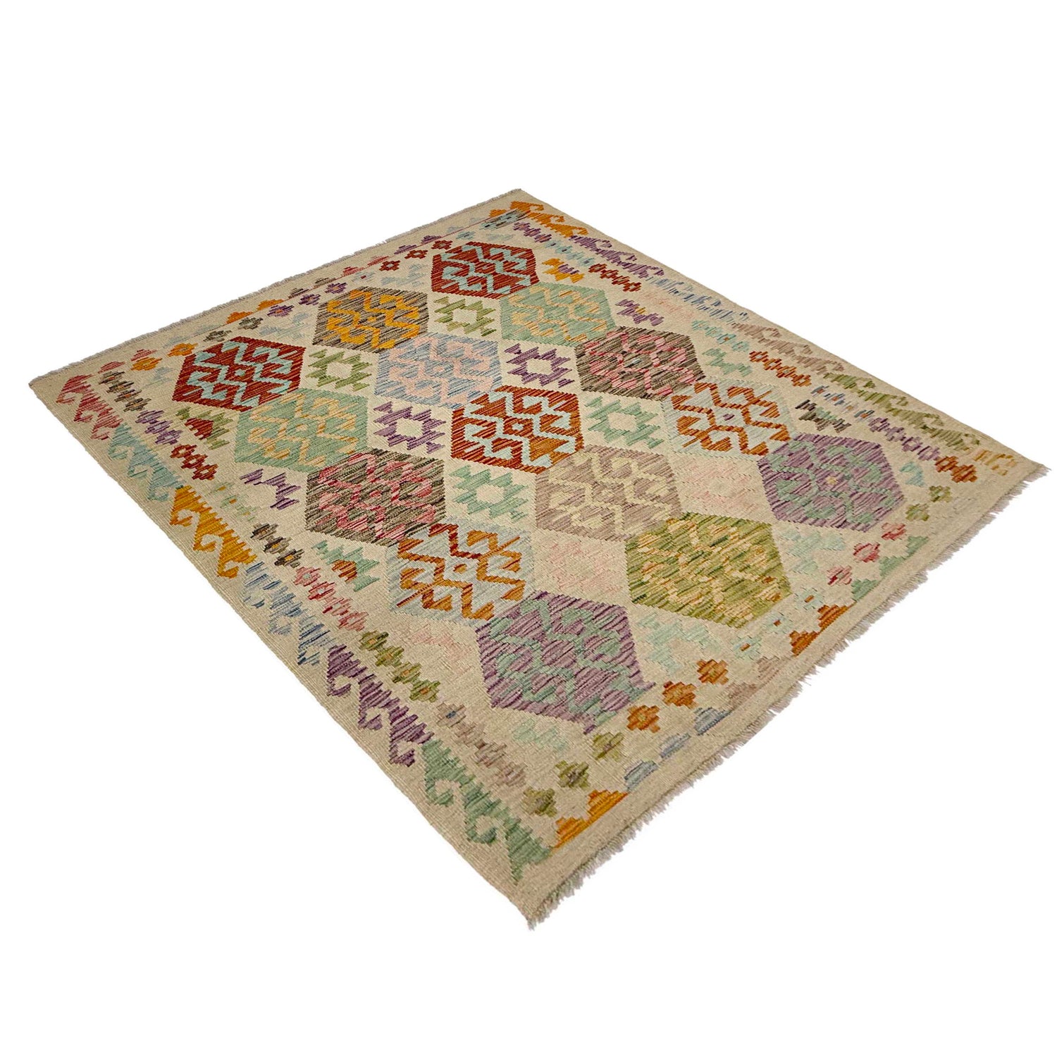 Handmade Vegetable Kilim 4' 10" x 6' 0" (ft) - No. R38288