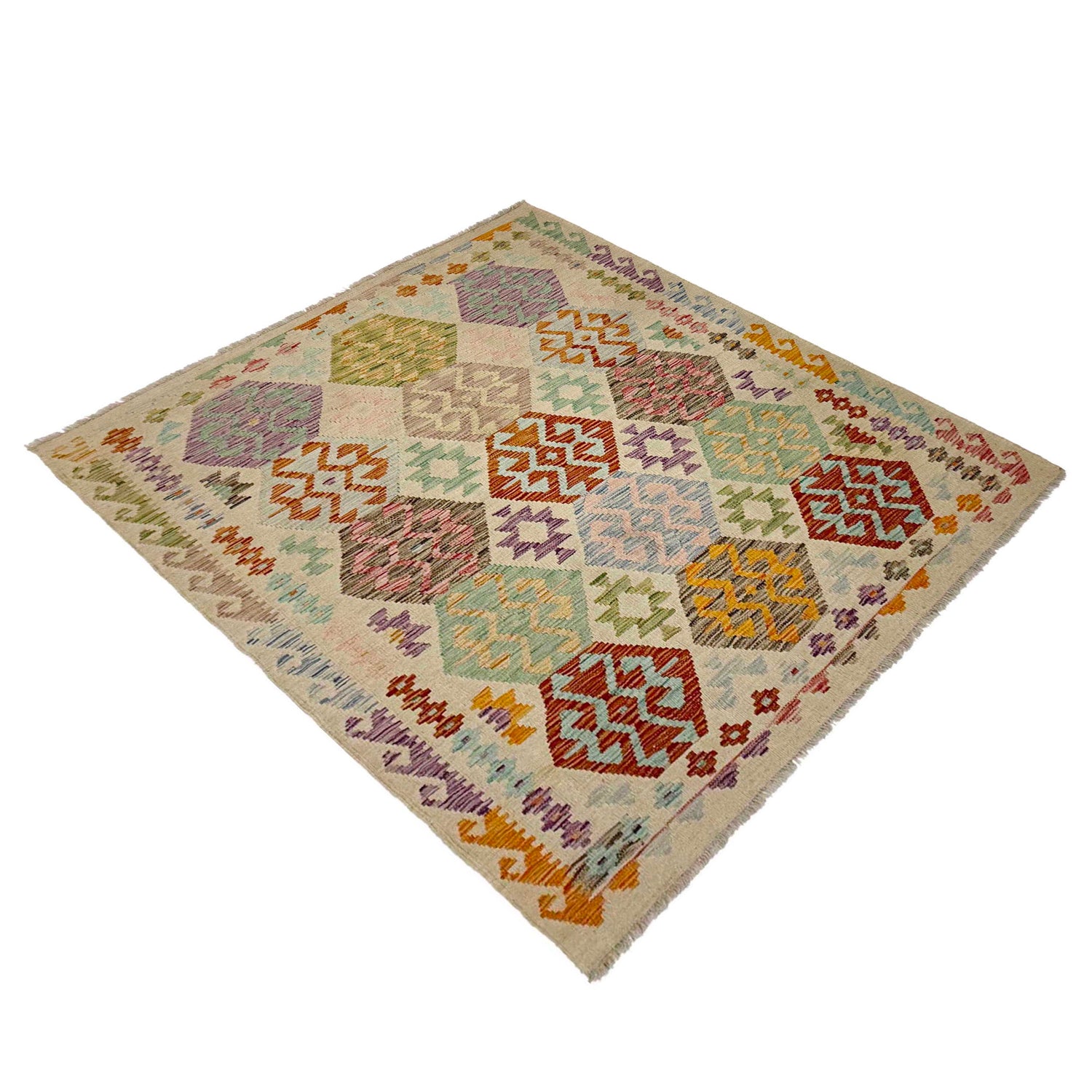 Handmade Vegetable Kilim 4' 10" x 6' 0" (ft) - No. R38288
