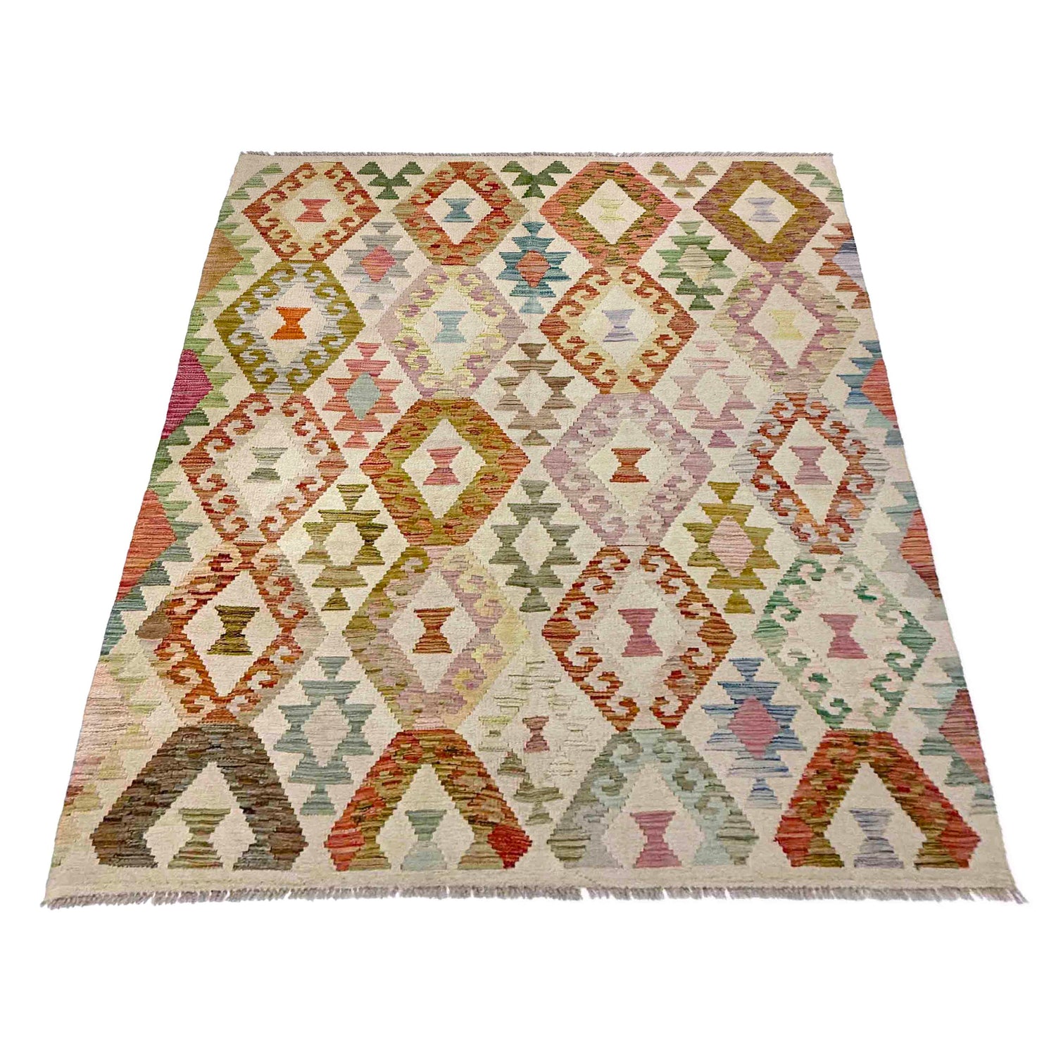 Handmade Vegetable Kilim 4' 11" x 6' 6" (ft) - No. R38294